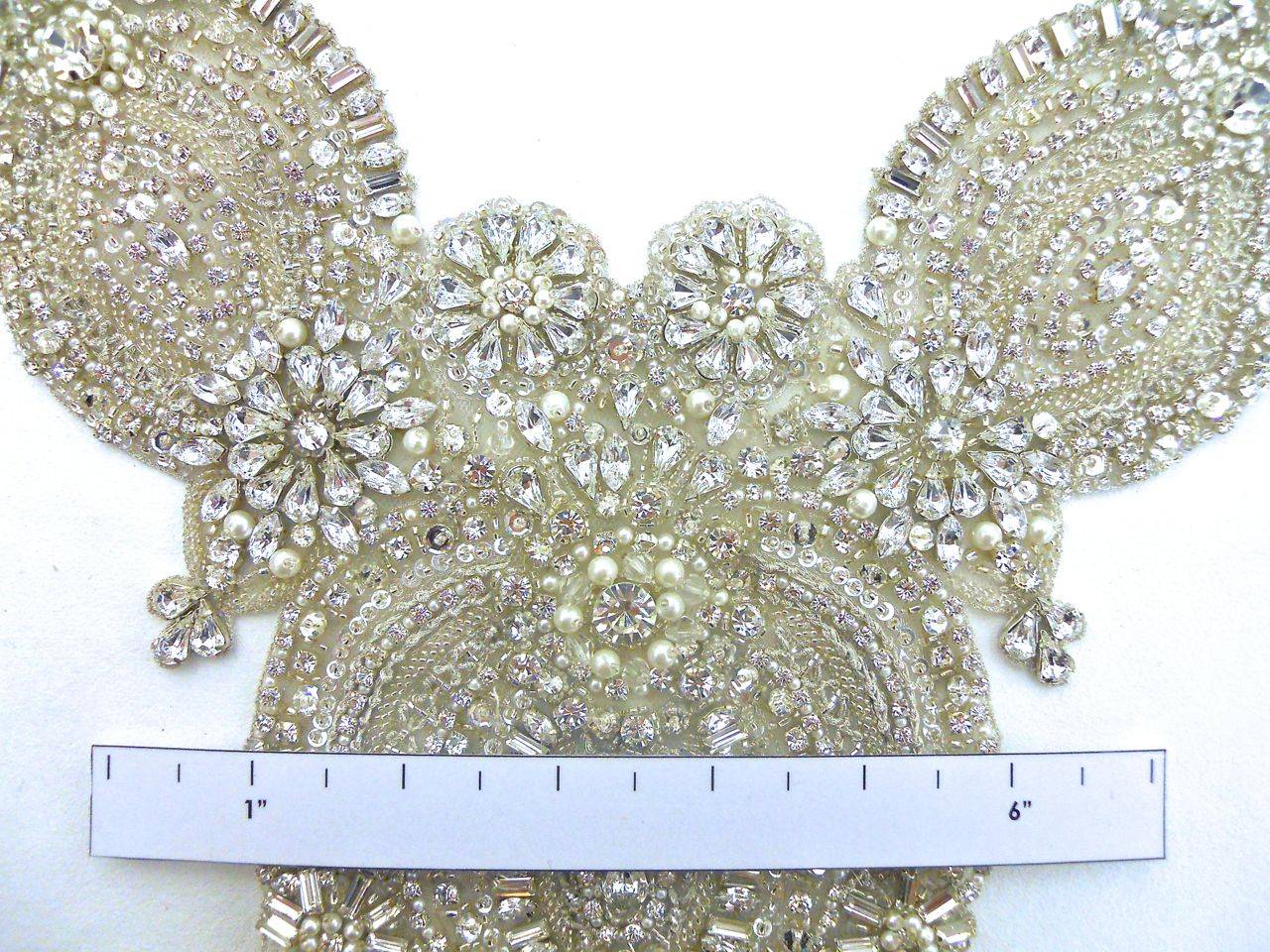 Jaclyn Silver Crystal Beaded Tulle Bodice1