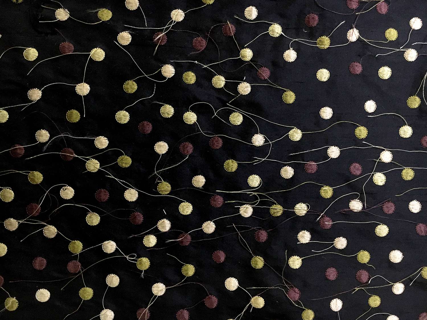 Shantung with Embroidered Polka Dots0