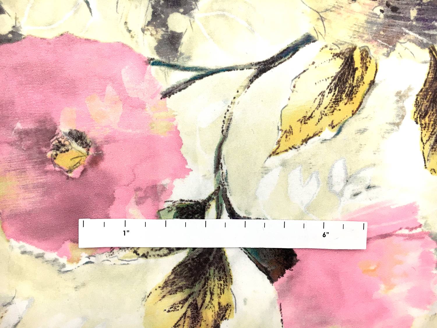 Printed Silk Crepe de Chine with Water Color Poppies1