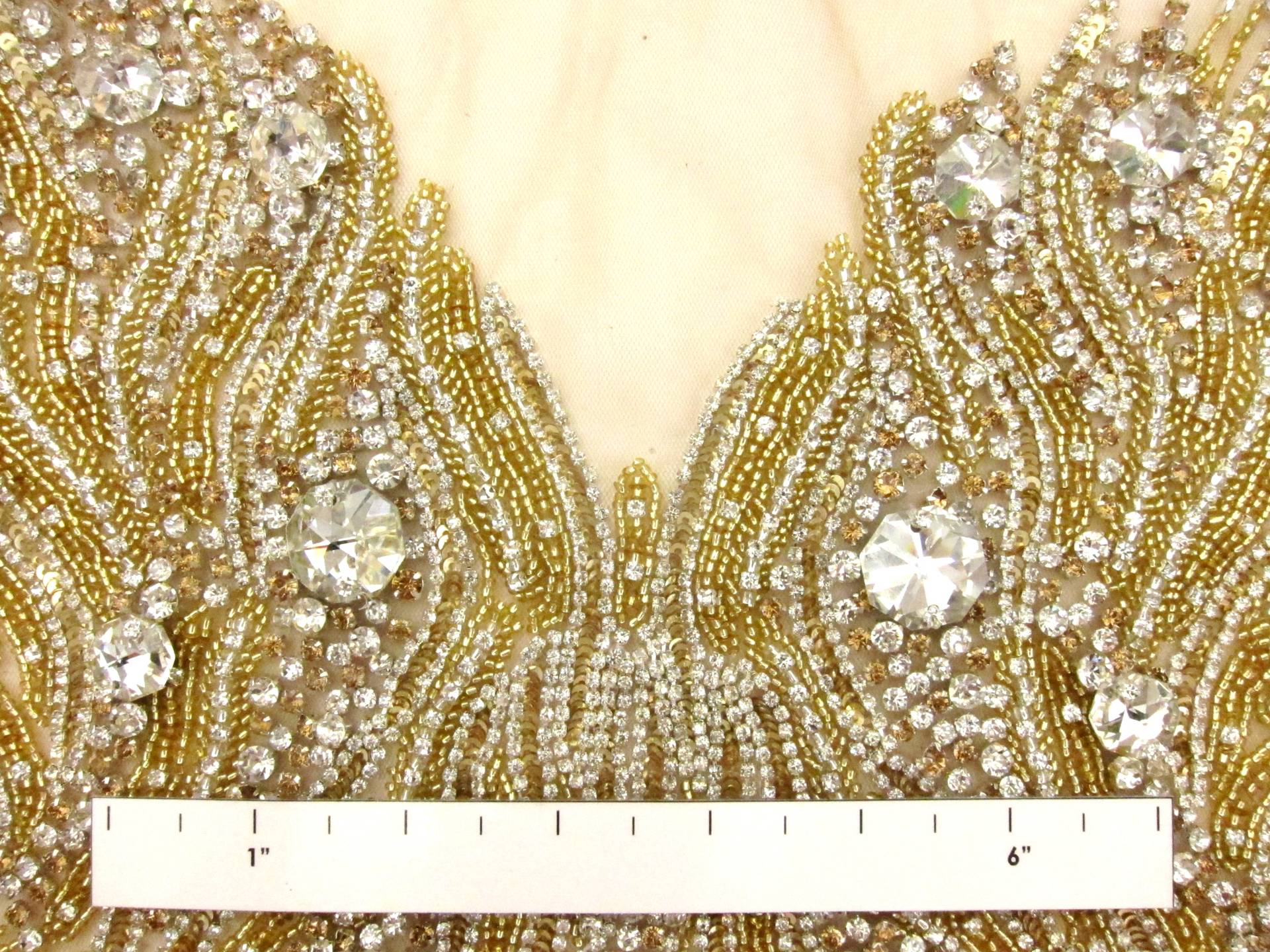 Colette Gold Crystal Embroidered Tulle Bodice1