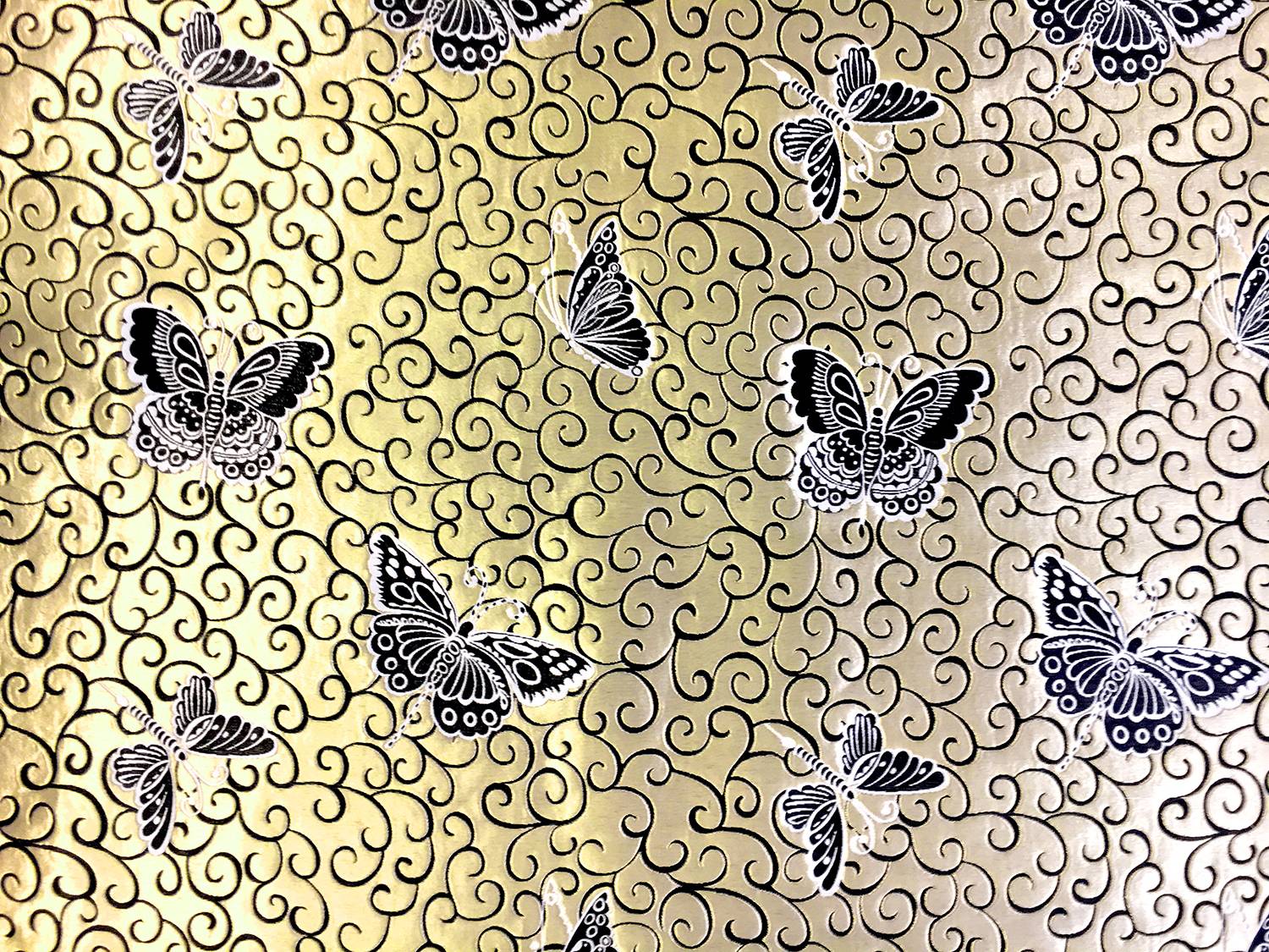 Metallic Brocade with Butterflies0