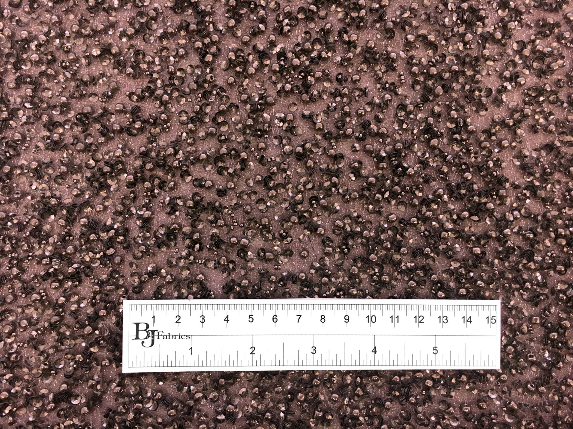 Pearls and Sequins on Metallic Mesh in Gunmetal1