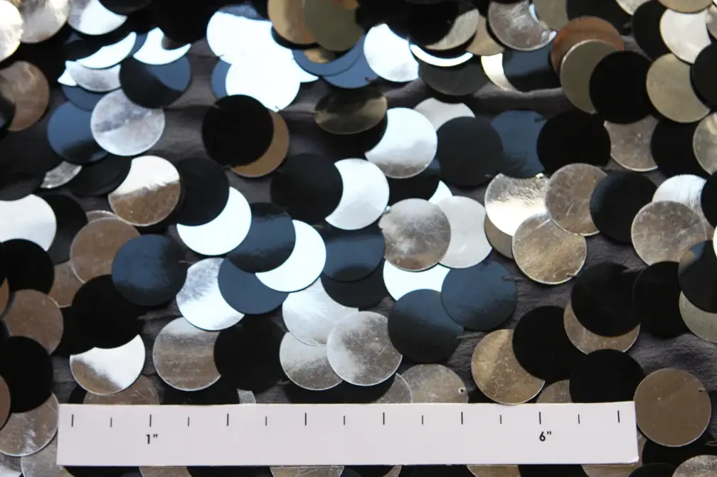 Paillettes on Silk Chiffon2