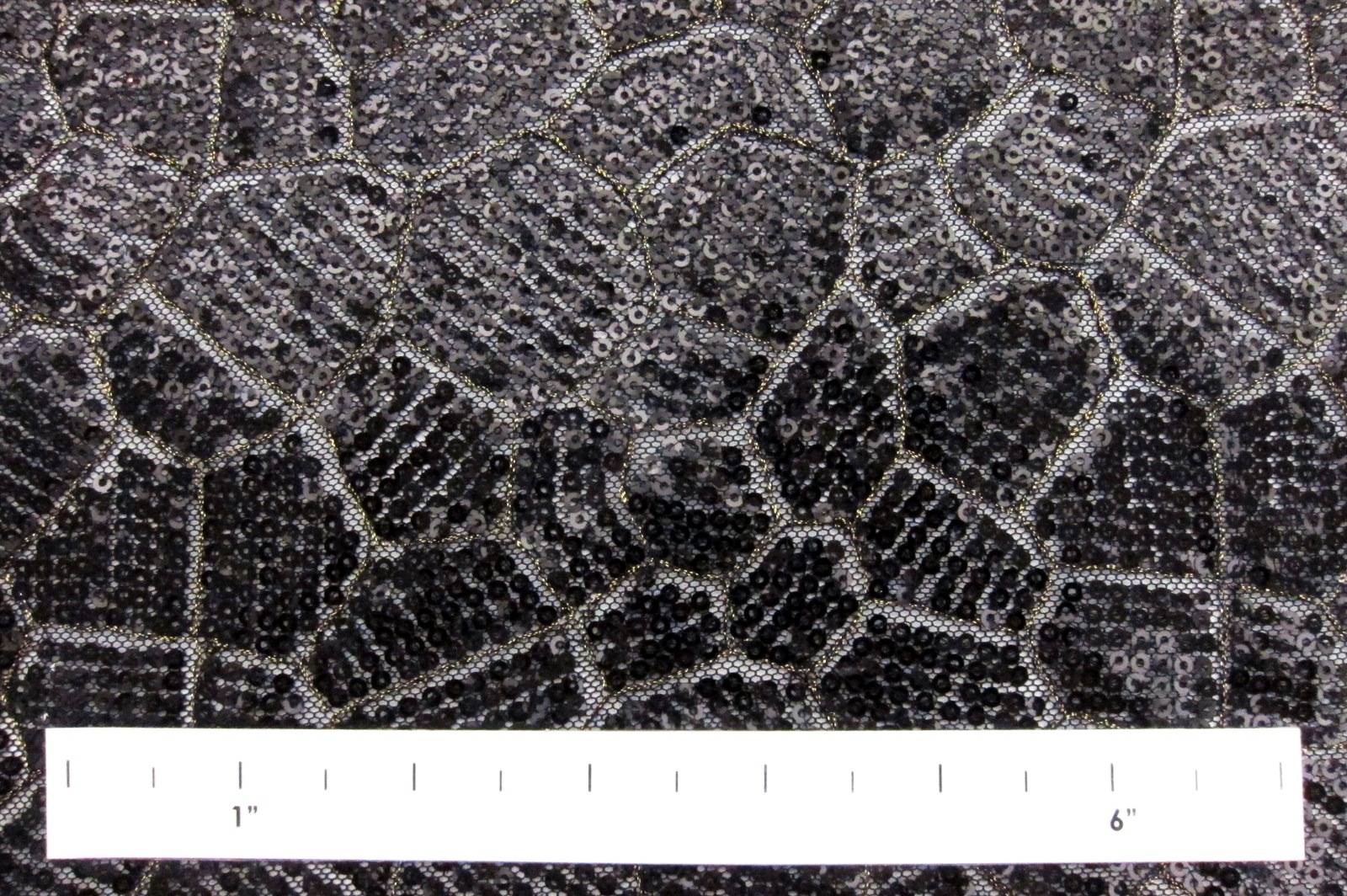Micro Sequins on Metallic Embroidered Tulle1