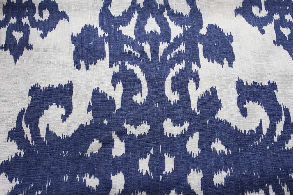Linen Upholstery Ornamental Ikat Print0