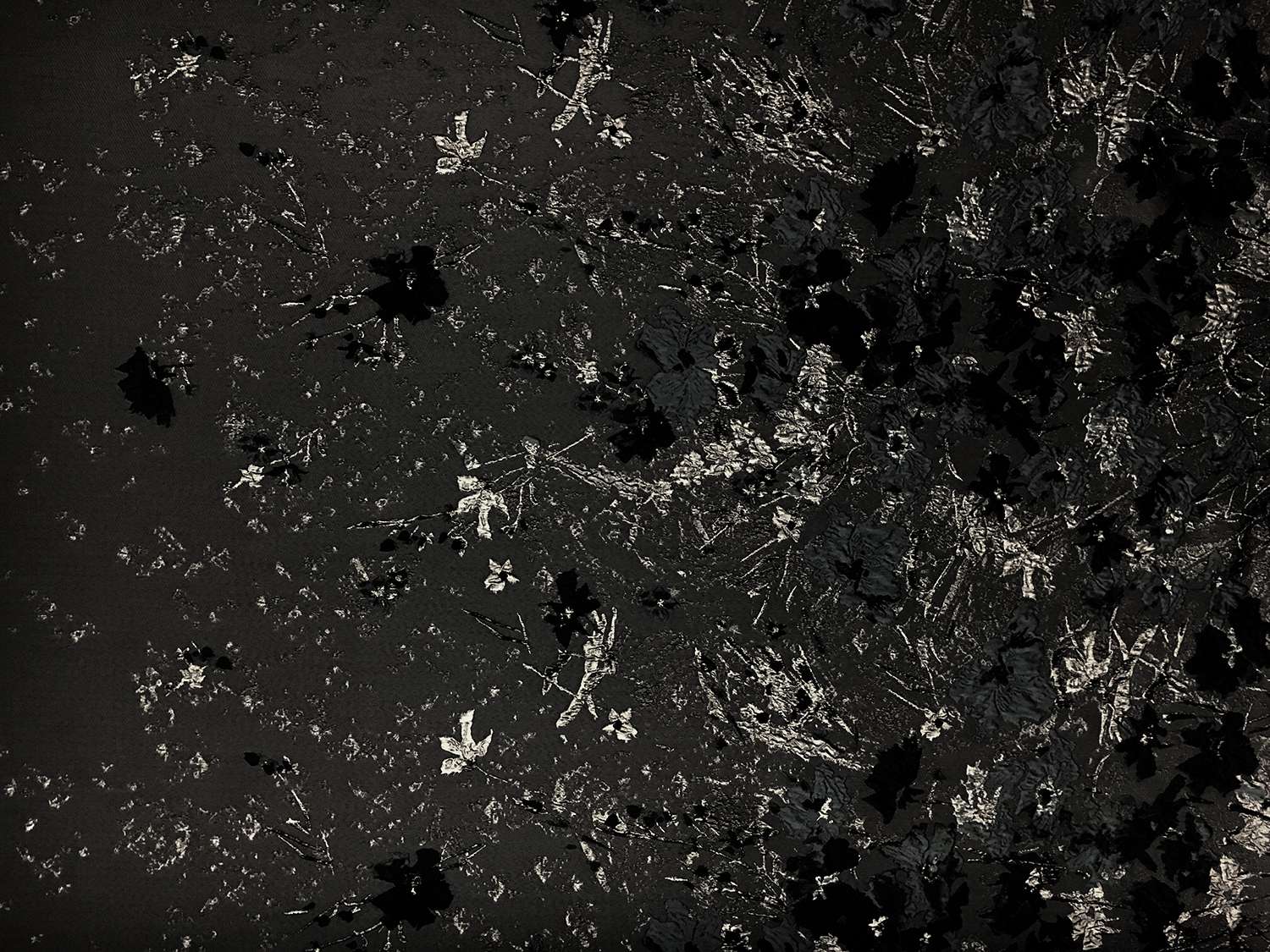 Polyester Twill with Metallic Abstract Floral Border0