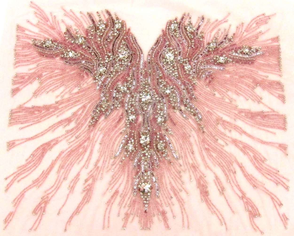 Colette Pink Crystal Embroidered Tulle Bodice0