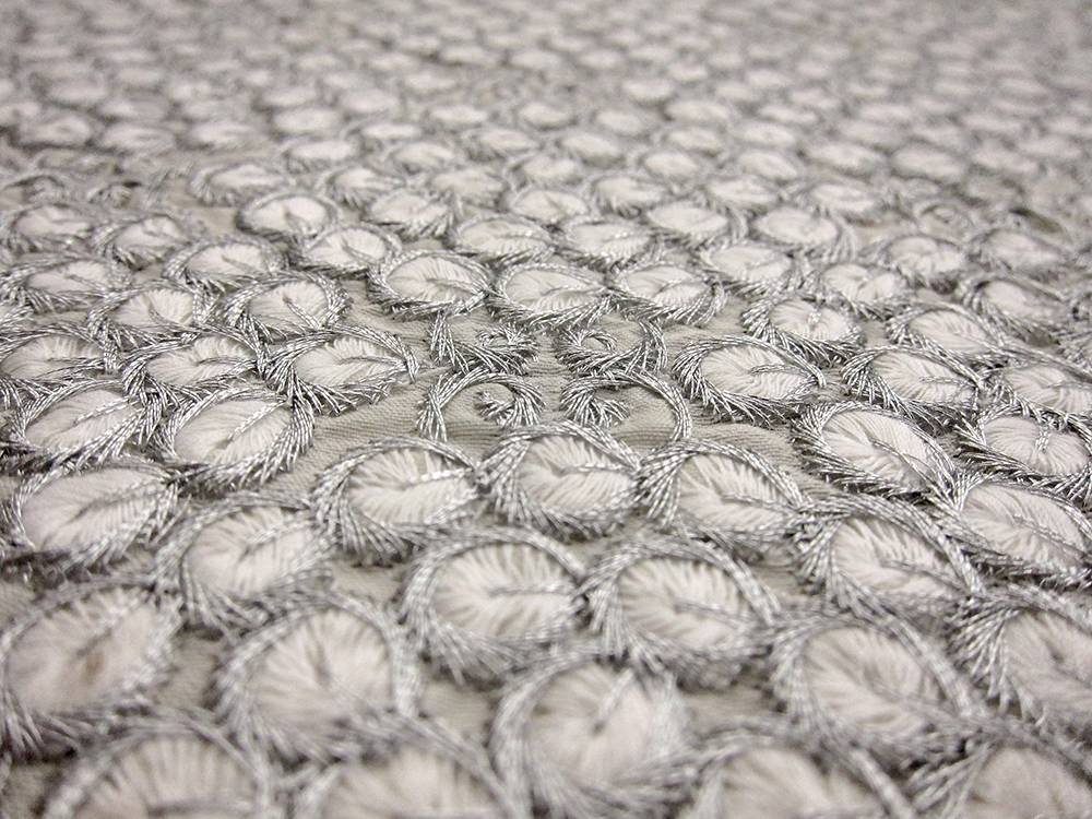 Metallic Embroidered Silk Shantung0