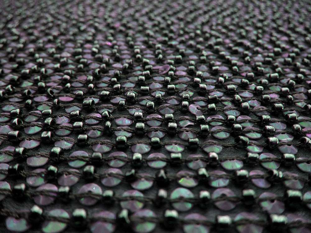 Sequins and Beads on Silk Chiffon 0