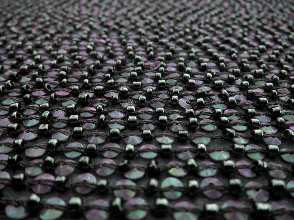 Sequins and Beads on Silk Chiffon 0