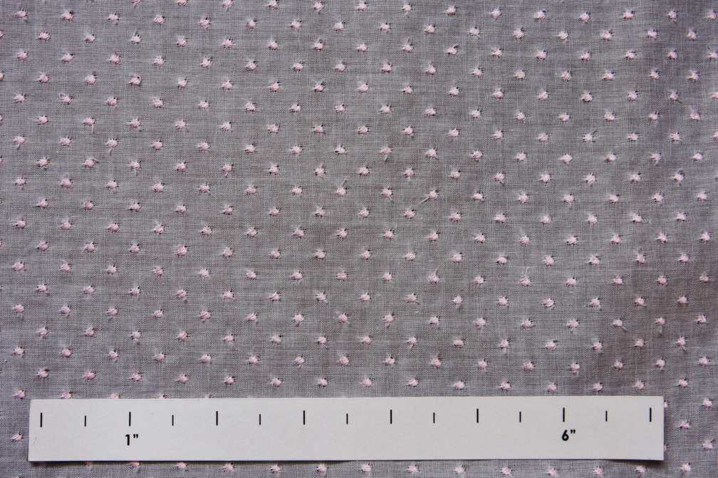 Cotton Voile Embroidery (Pink Dots)0