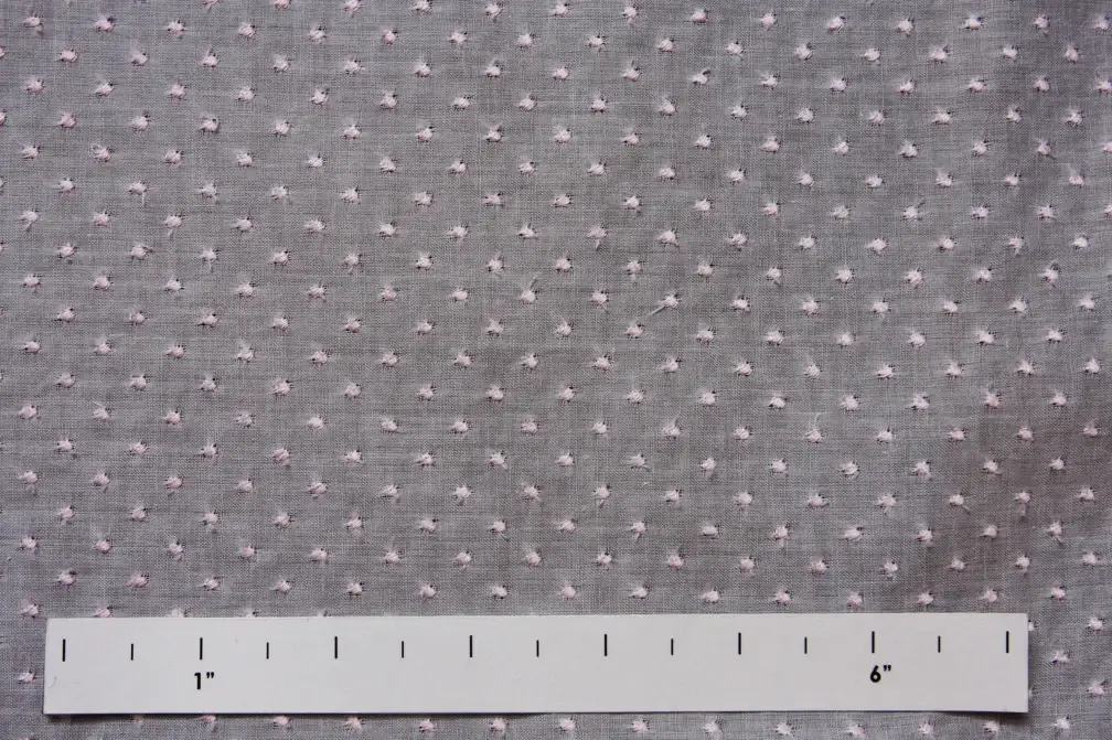 Cotton Voile Embroidery (Pink Dots)0