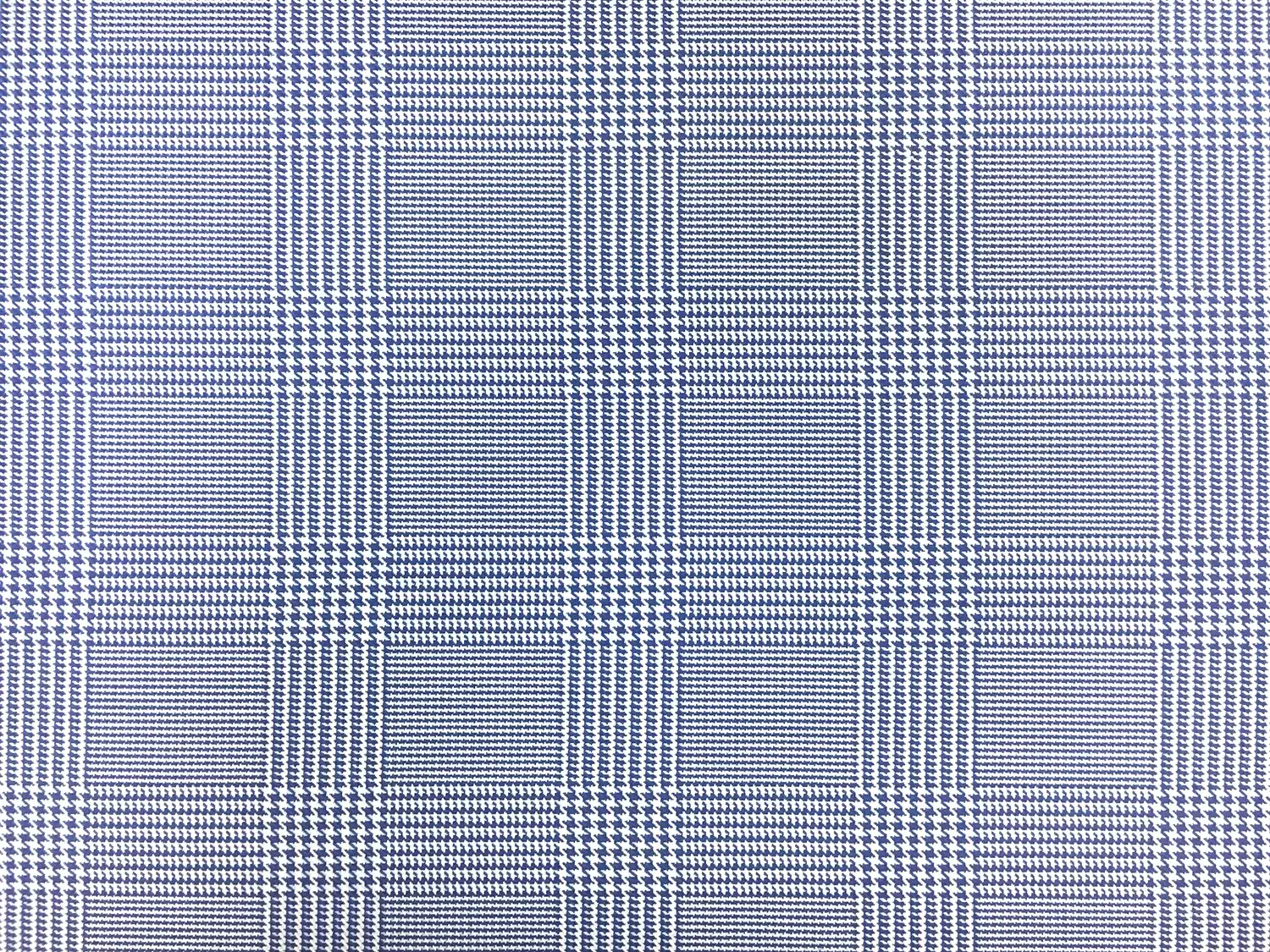 Italian Superfine Wool and Silk Glen Check in Cornflower 0