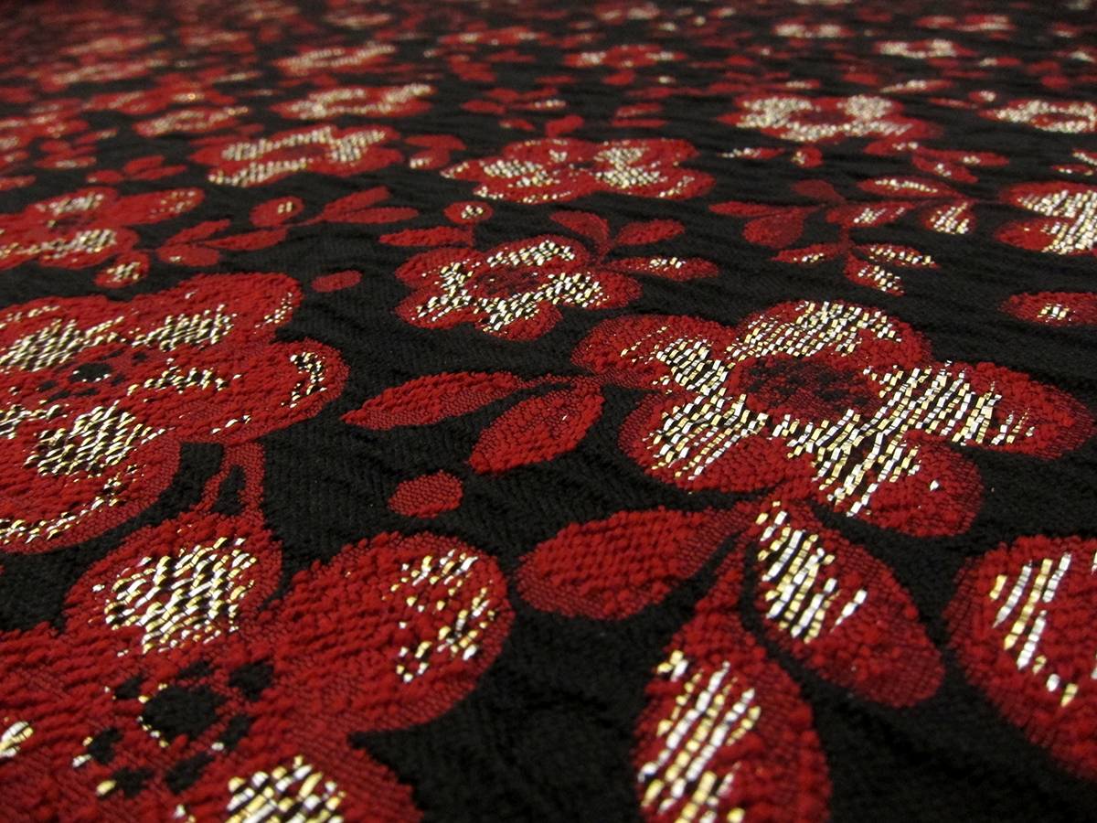 Polyester and Silk Blend Metallic Brocade1