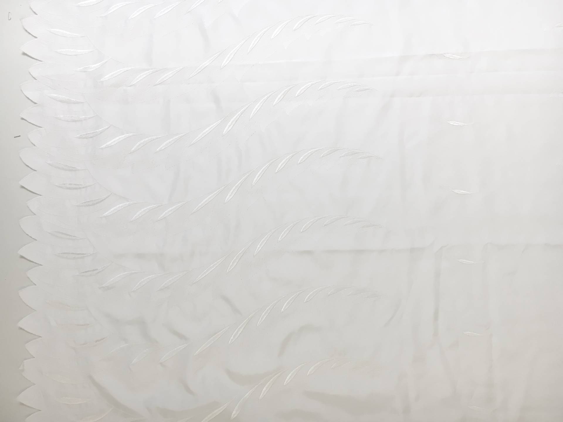 Bridal Polyester Taffeta with Embroidered Feathers Degradé0