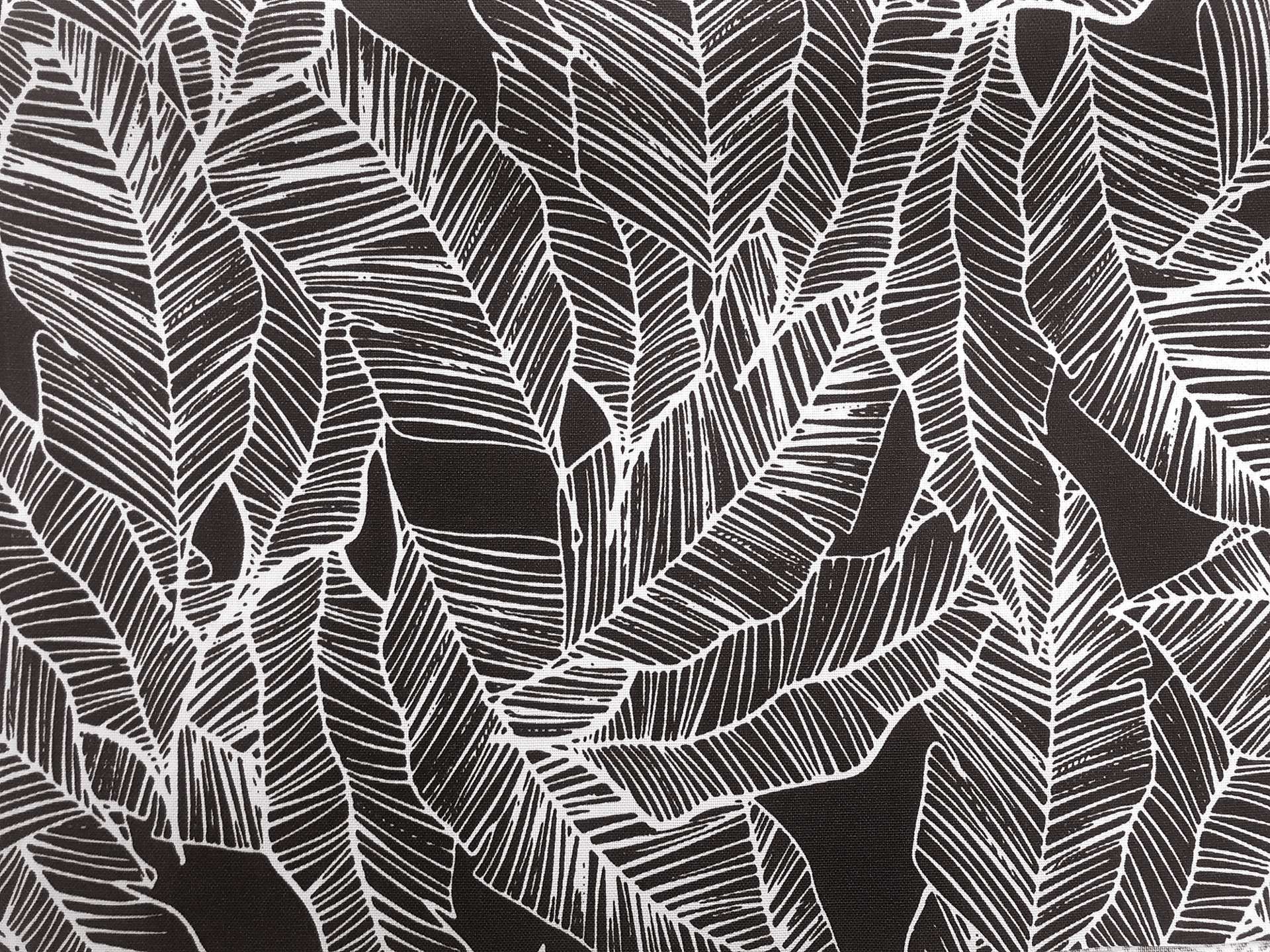 Charcoal Leaves Polyester Outdoor Print
