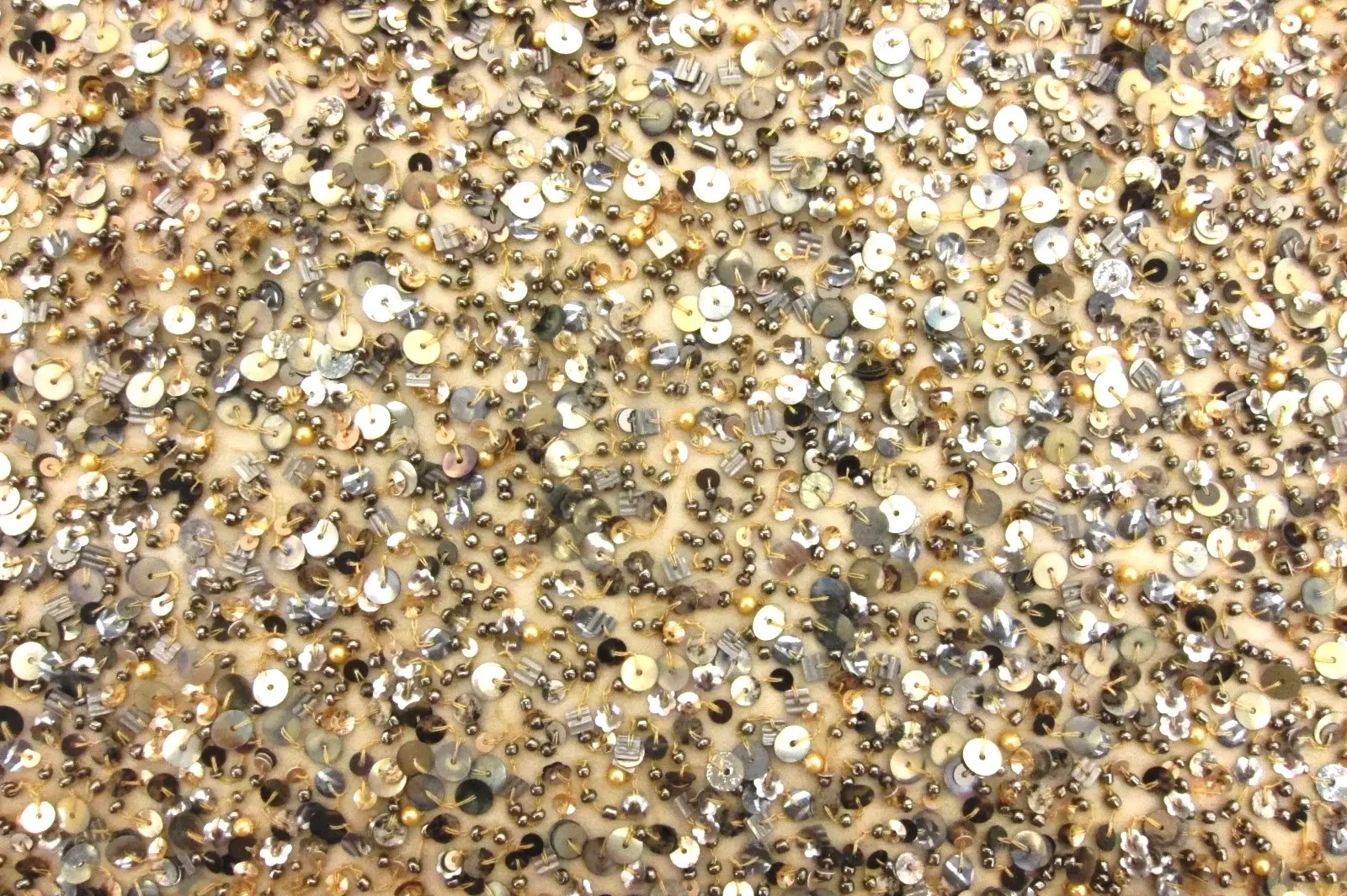 Novelty Sequins and Beads on Silk Chiffon0