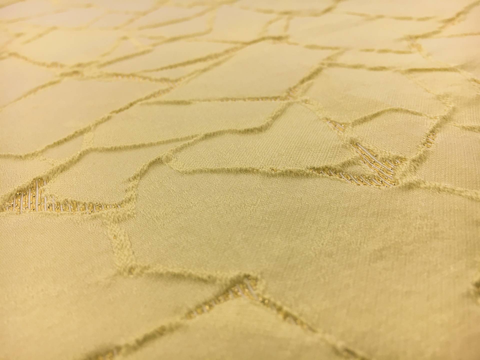 Silk and Polyester Blend Metallic Cloqué Brocade with Cracked Texture2