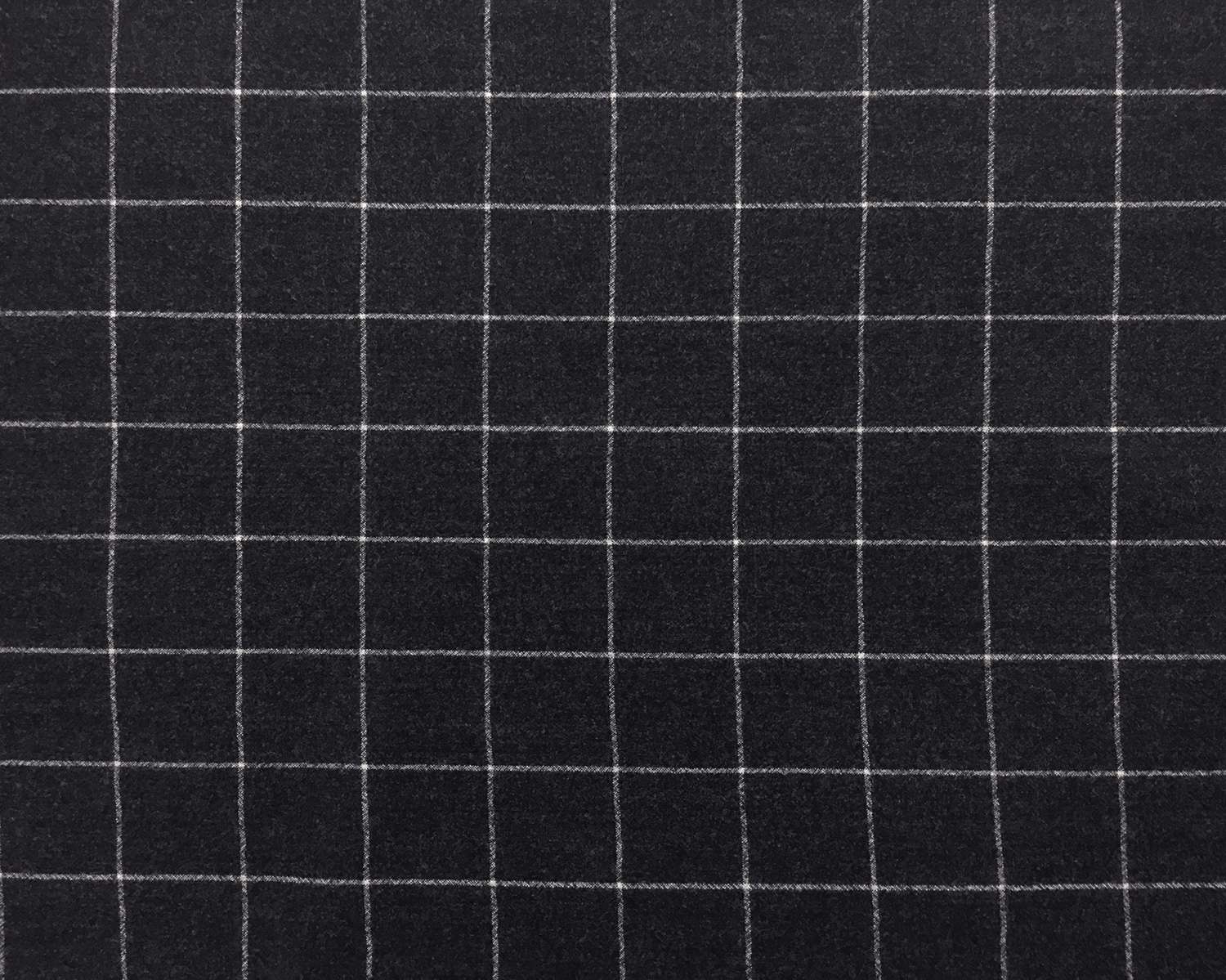Italian Virgin Wool And Lycra Window Pane Flannel in Charcoal0