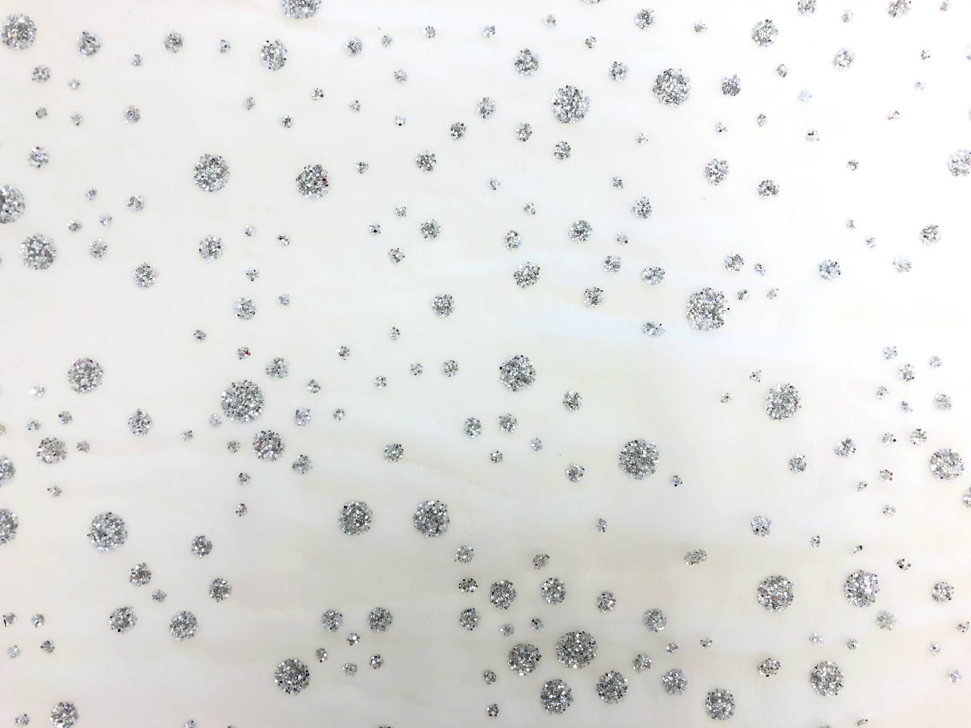 Flocked Glitter on White Silk Chiffon 0