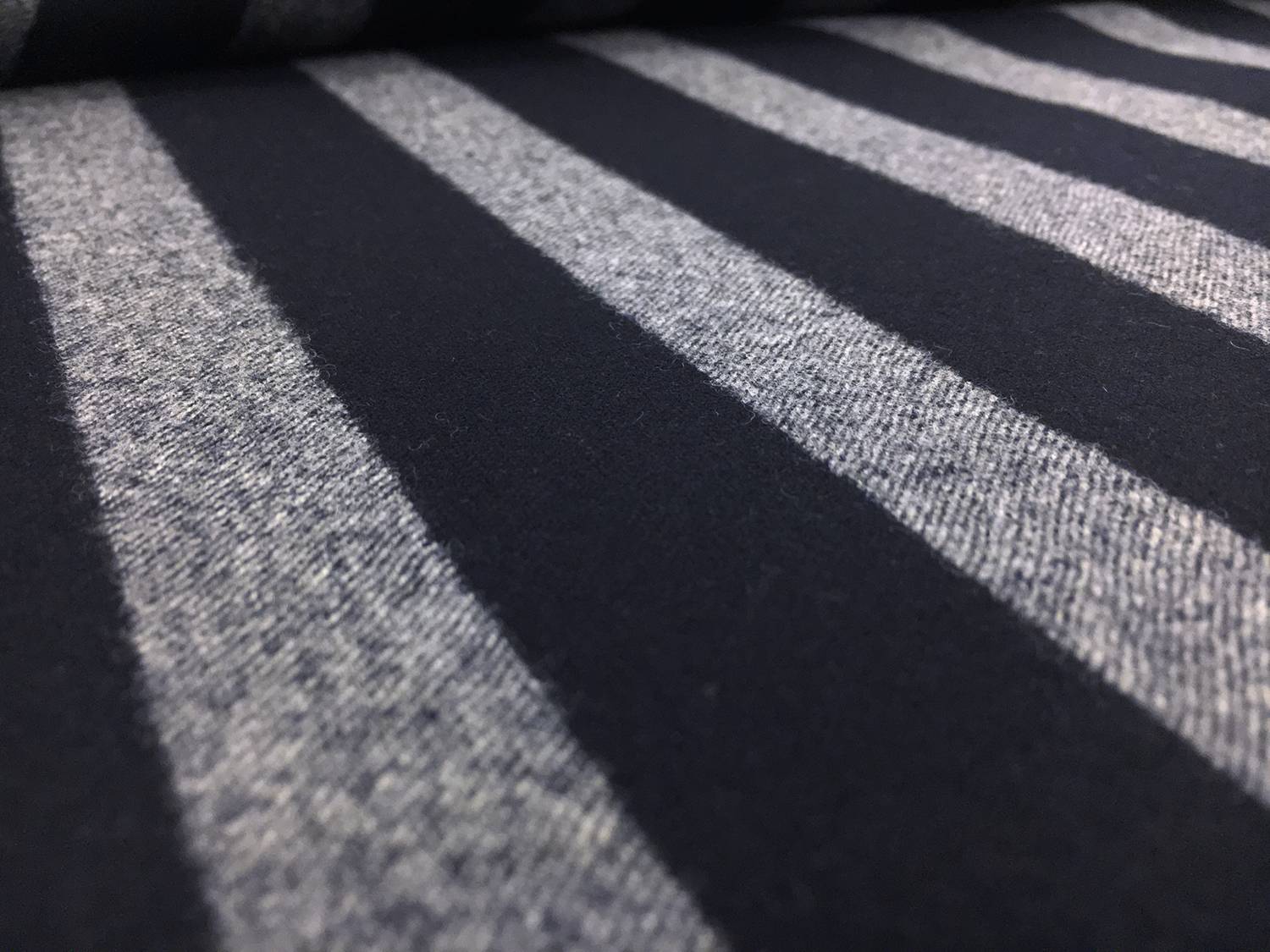 Italian Stretch Wool Blend Flannel Stripe in Navy2