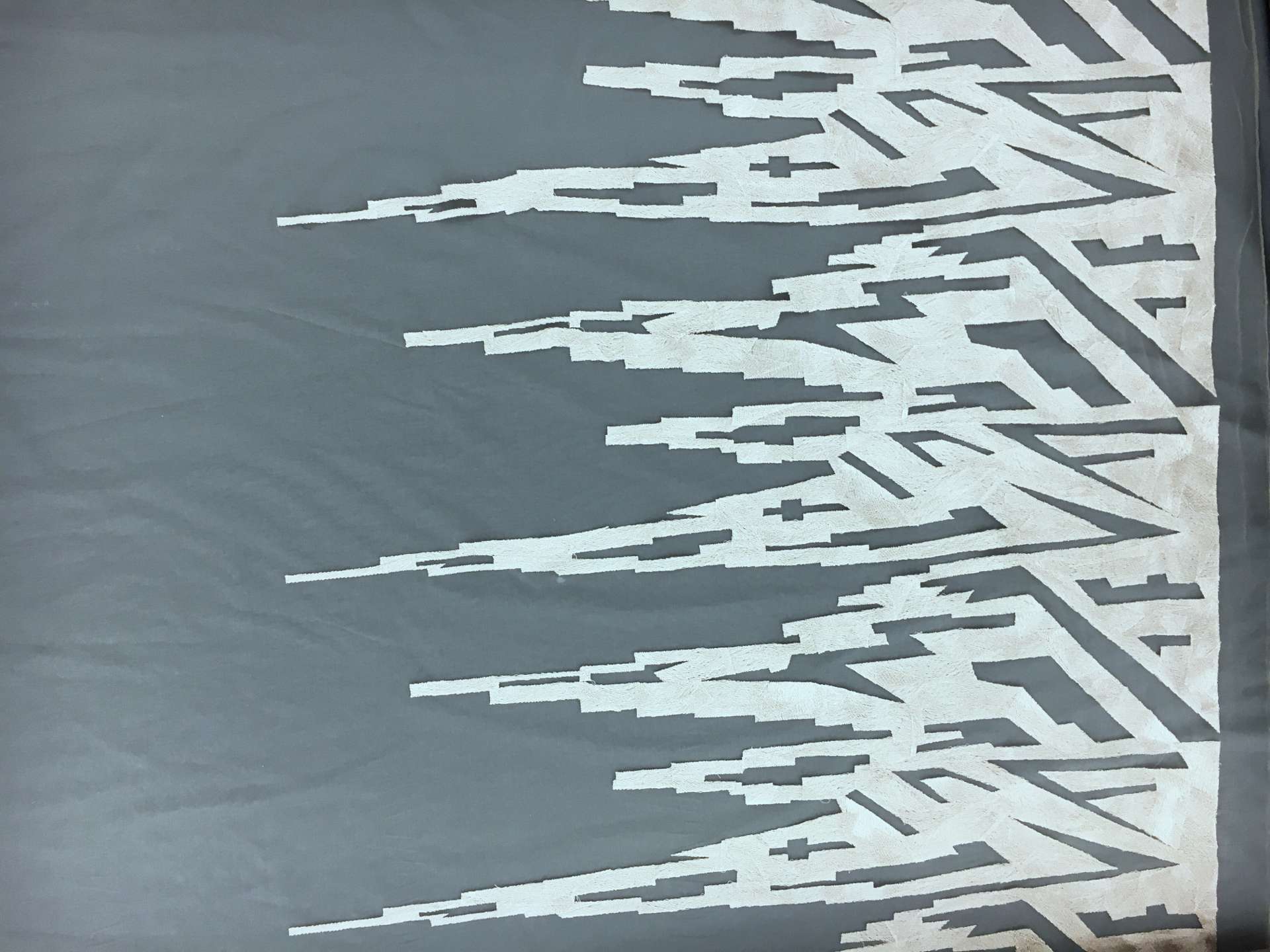 Metallic Embroidered Illusion wih Geometric Patterns0