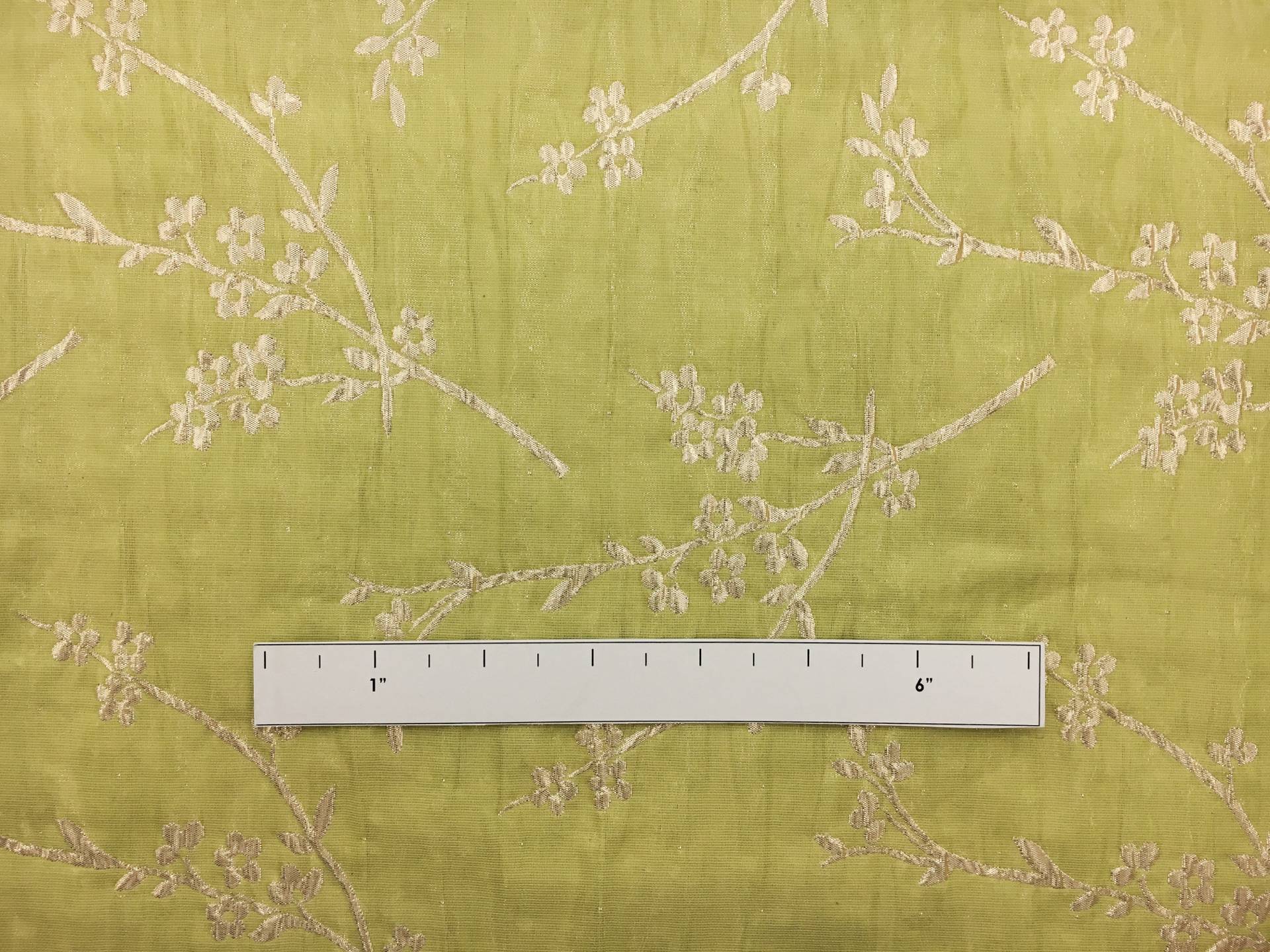 Metallic Double Layer Jacquard with Gold Floral Branches1