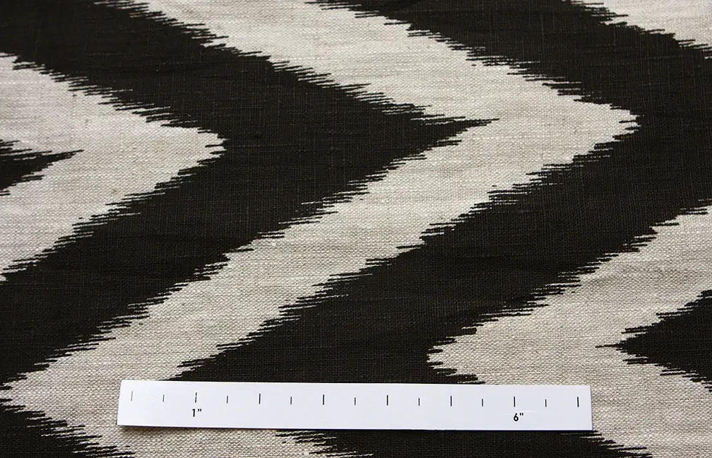 Linen Upholstery Zig Zag Ikat Print0