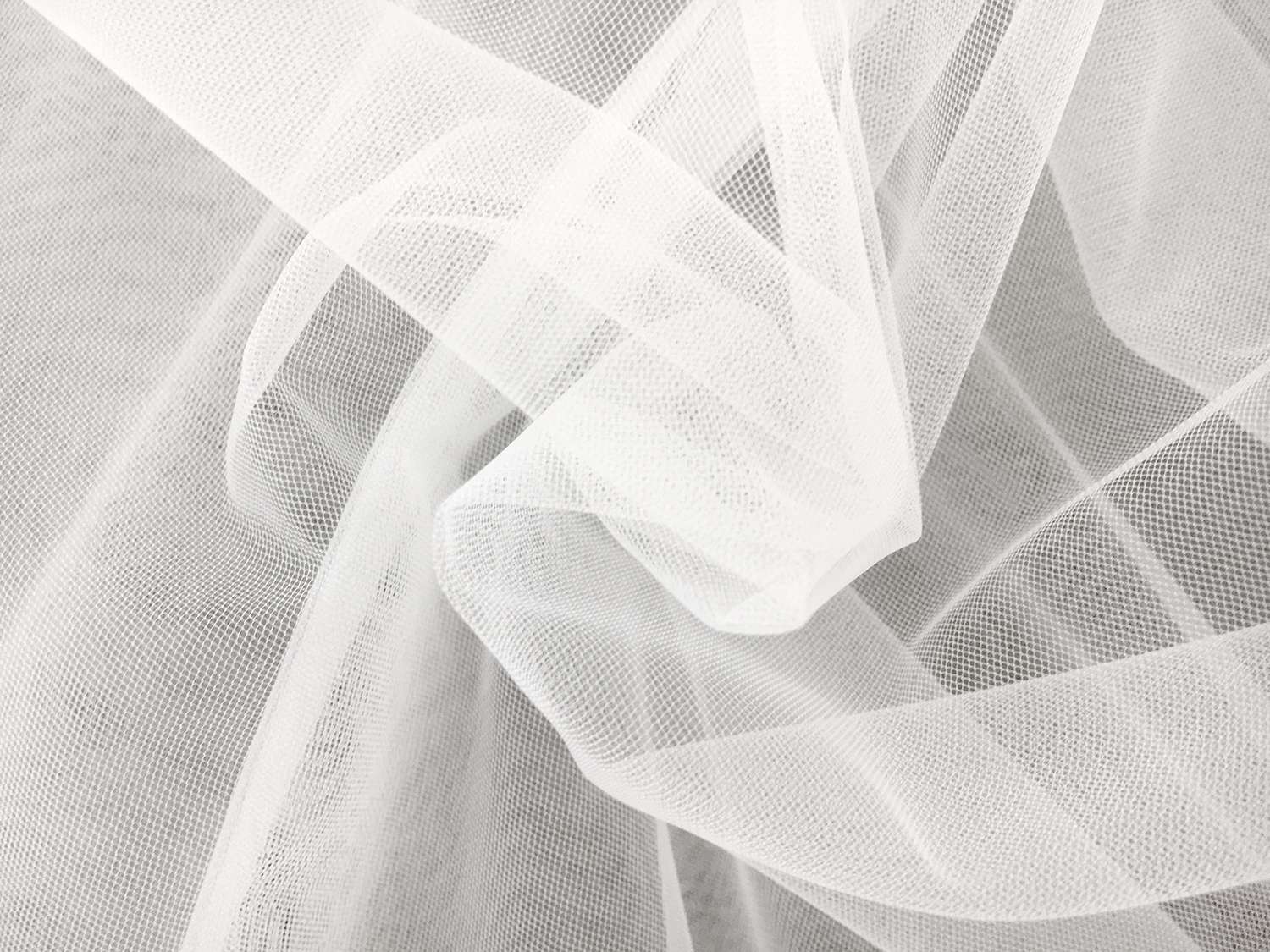 Ultra Fine Invisible Stretch Tulle in Bianco0