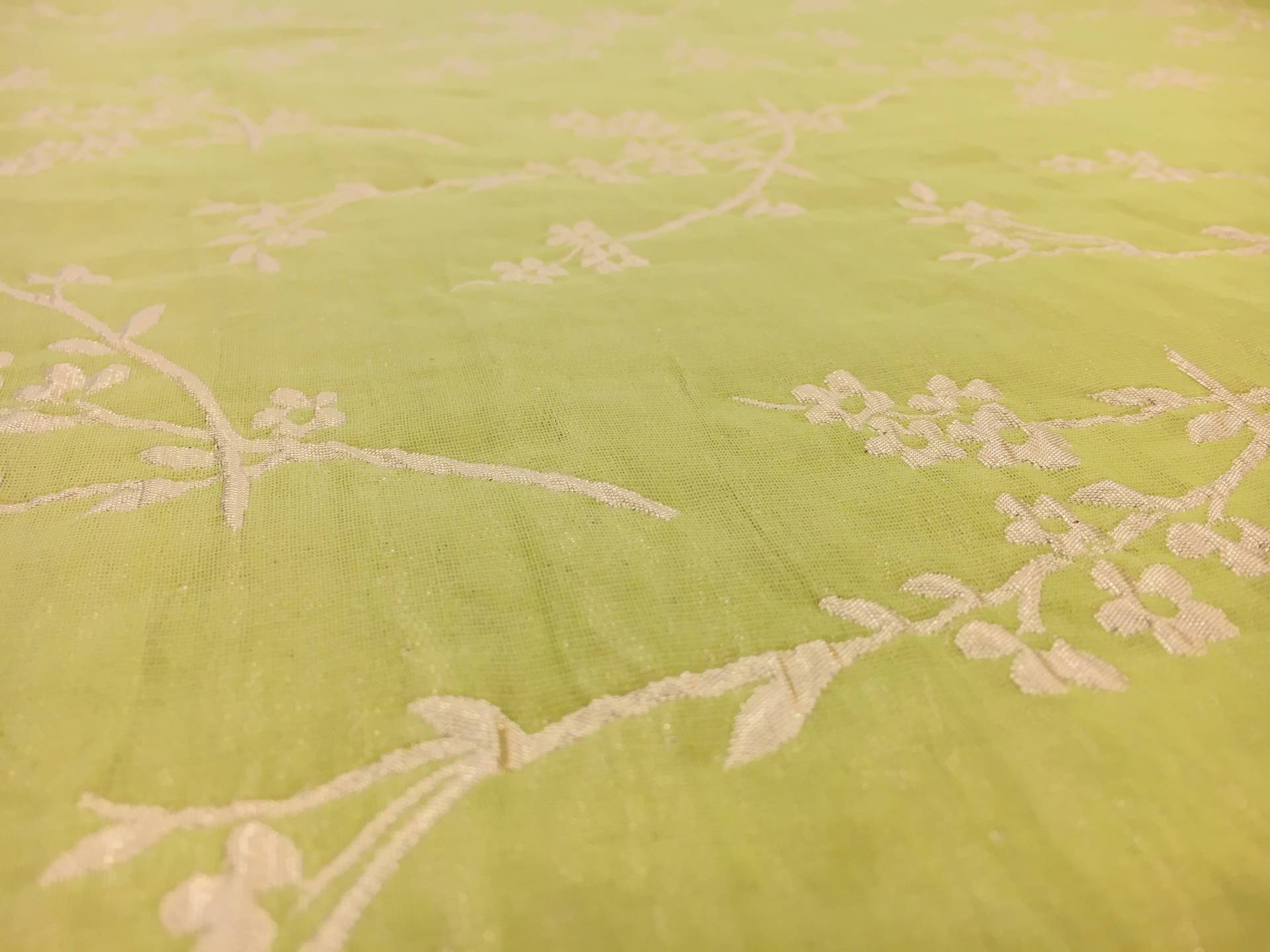 Metallic Double Layer Jacquard with Gold Floral Branches2