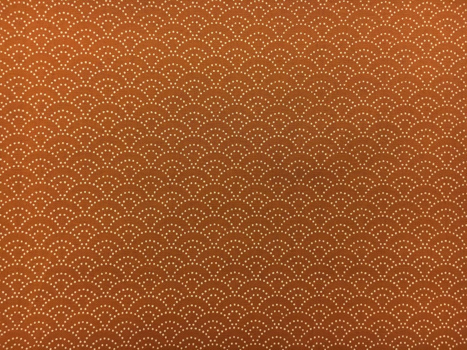Japanese Cotton Print with Stippling Pattern in Burnt Orange0