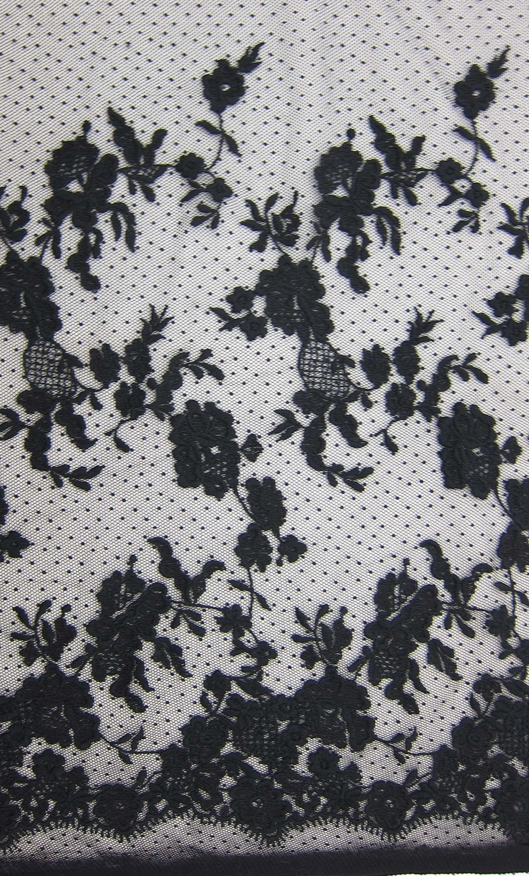 Embroidered Cotton Point D'Esprit0