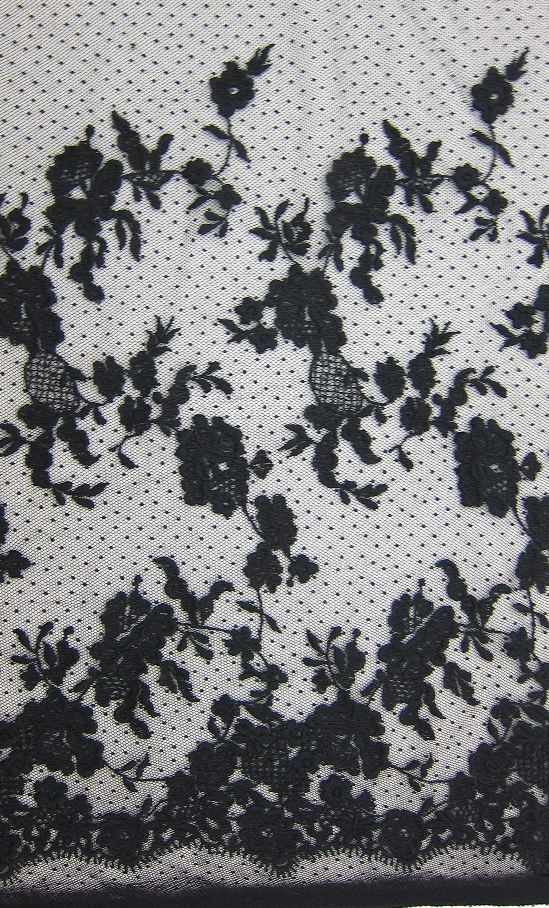 Embroidered Cotton Point D'Esprit0