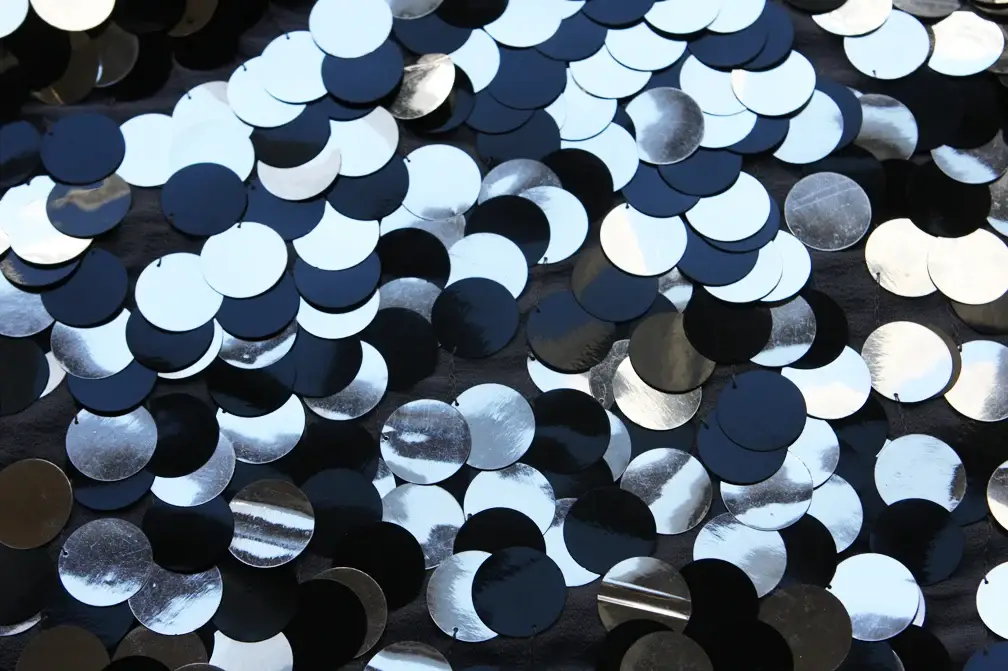 Paillettes on Silk Chiffon1