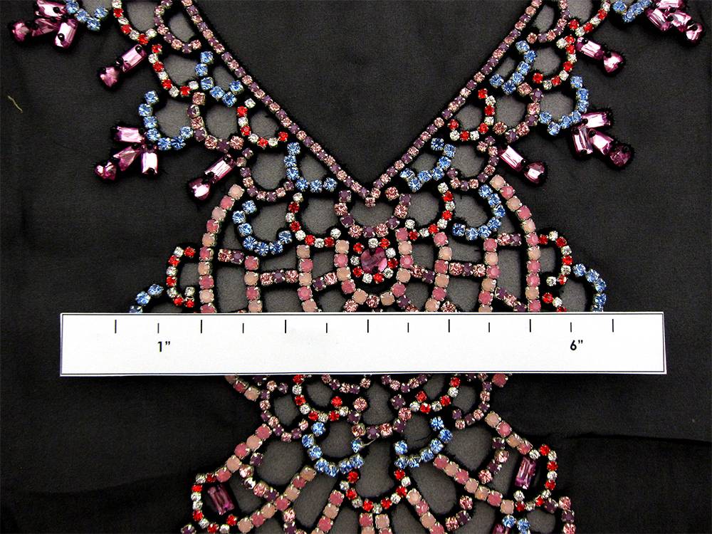Celine Beaded Crystal Bodice on Black Silk Organza 1