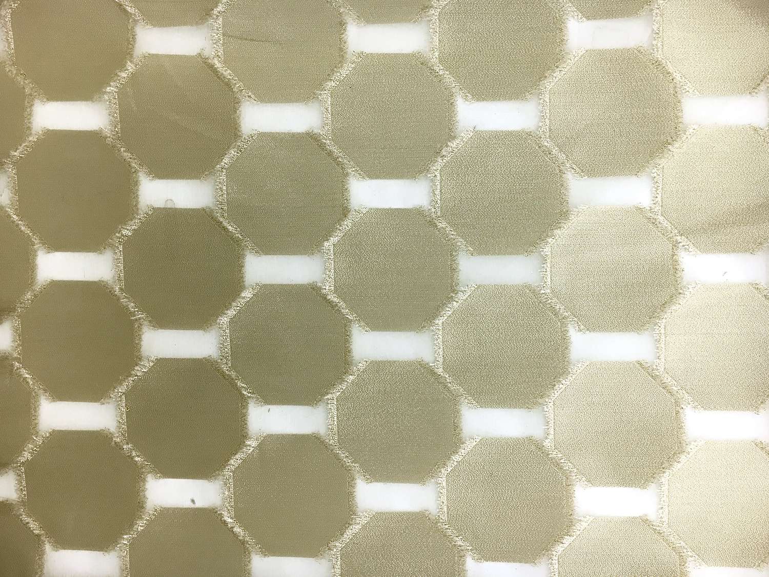 Metallic Geometric Burnout Silk Organza0