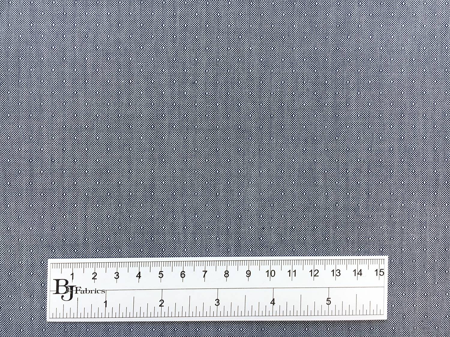 Cotton Oxford Dobby Shirting in Navy3