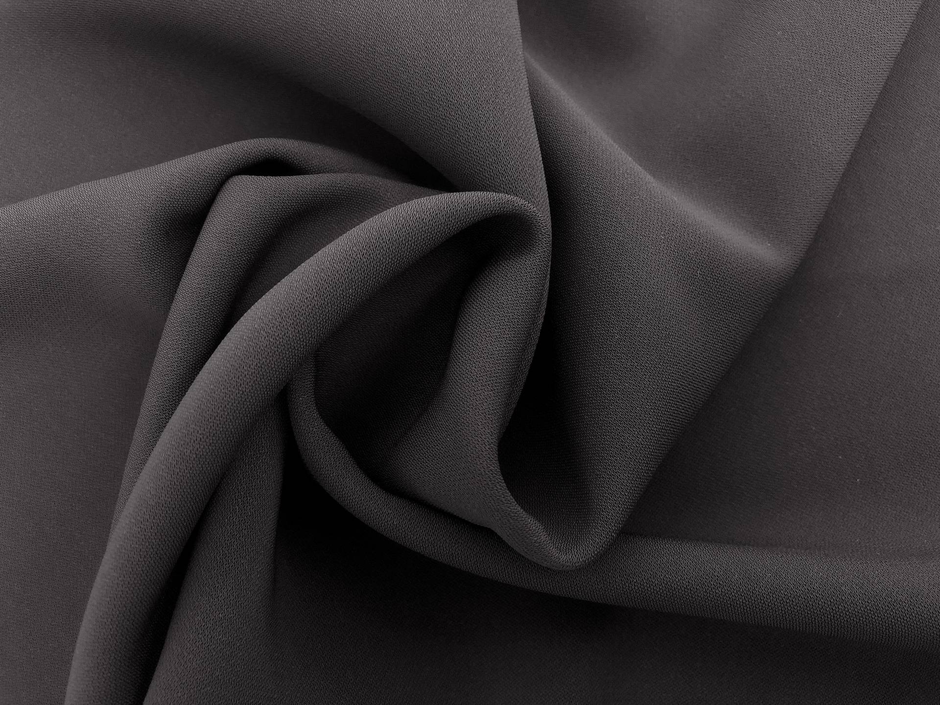 Polyester and Spandex Stretch Crepe in Charcoal1