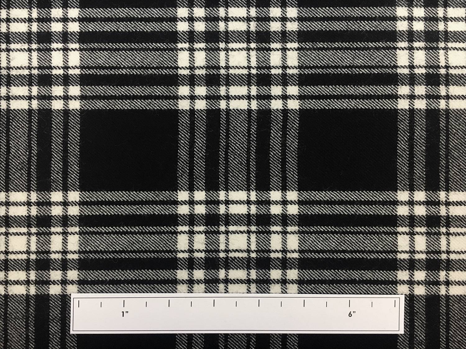 Italian Virgin Wool Black and White Tartan Plaid2