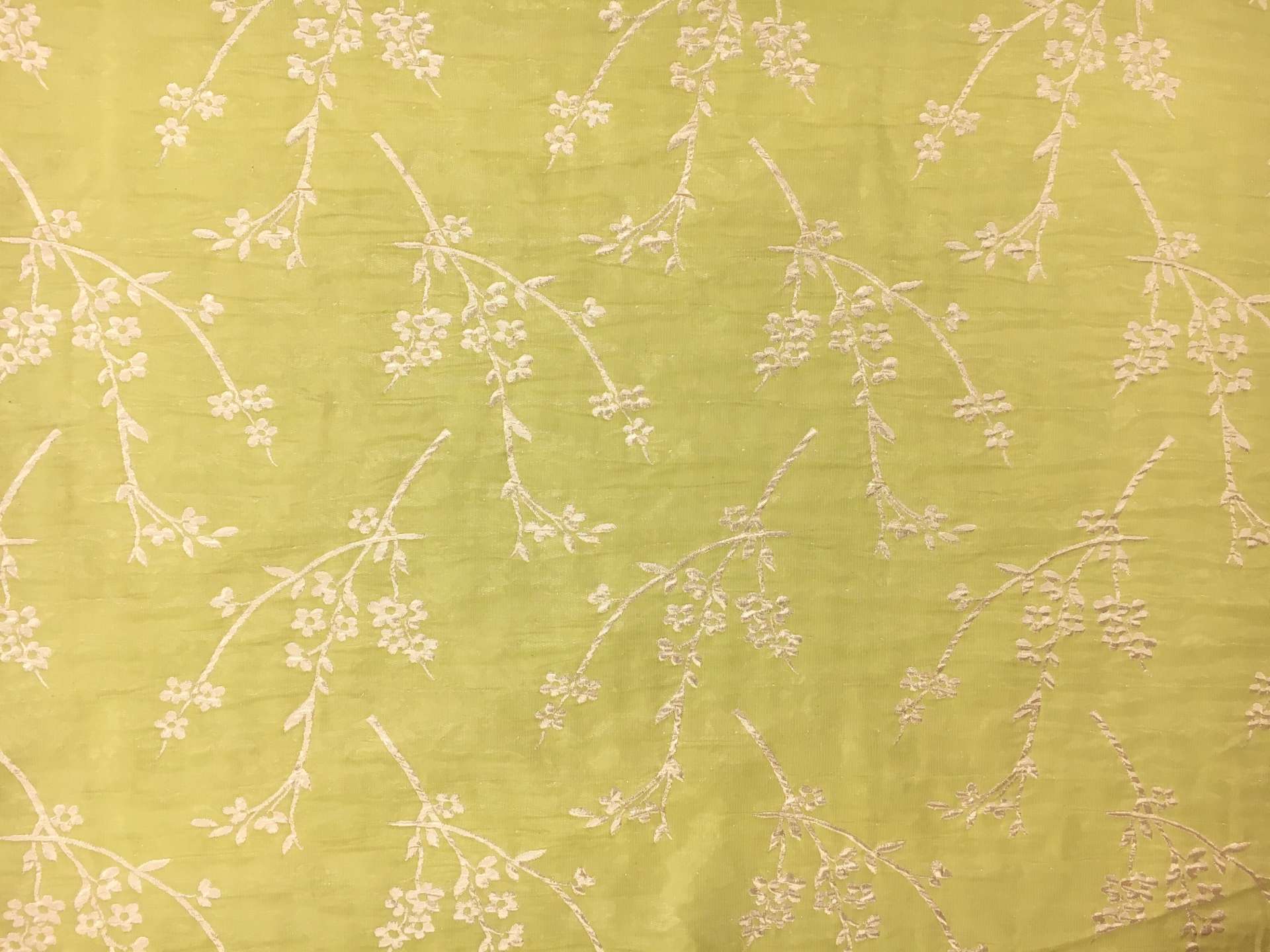 Metallic Double Layer Jacquard with Gold Floral Branches0