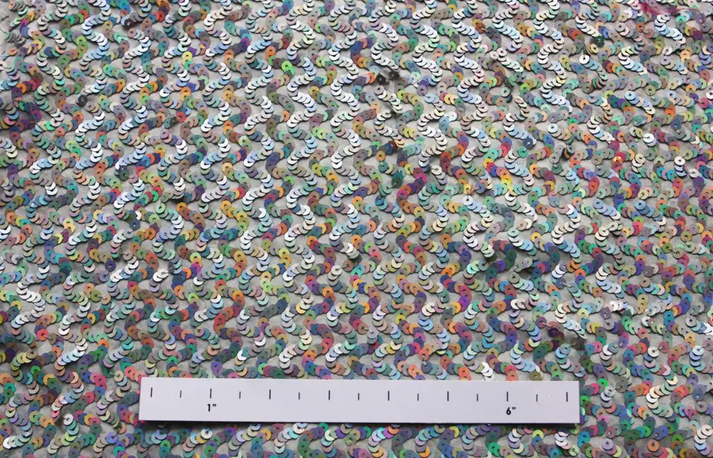 Hologram Sequins on Silk Habutai1