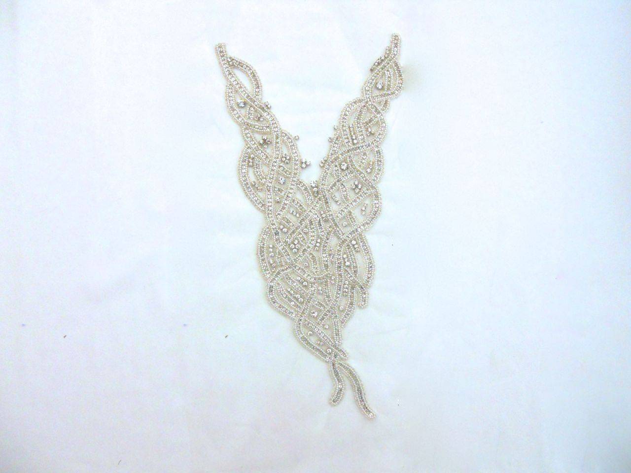 Ondine White Pearl and Crystal Beaded Bodice0