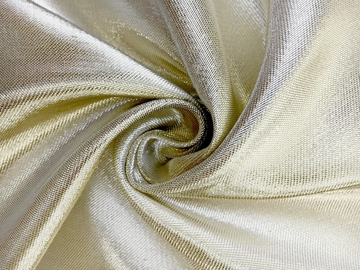 French Cotton Blend Iridescent Metallic Twill in Silver and Gold0