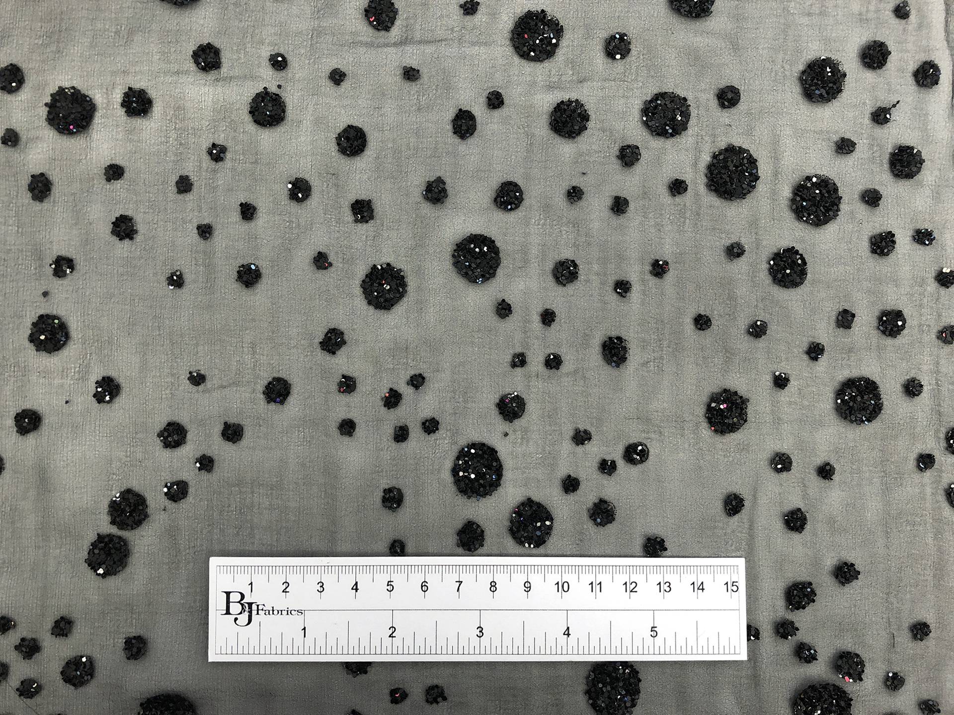 Flocked Glitter on Black Silk Chiffon3