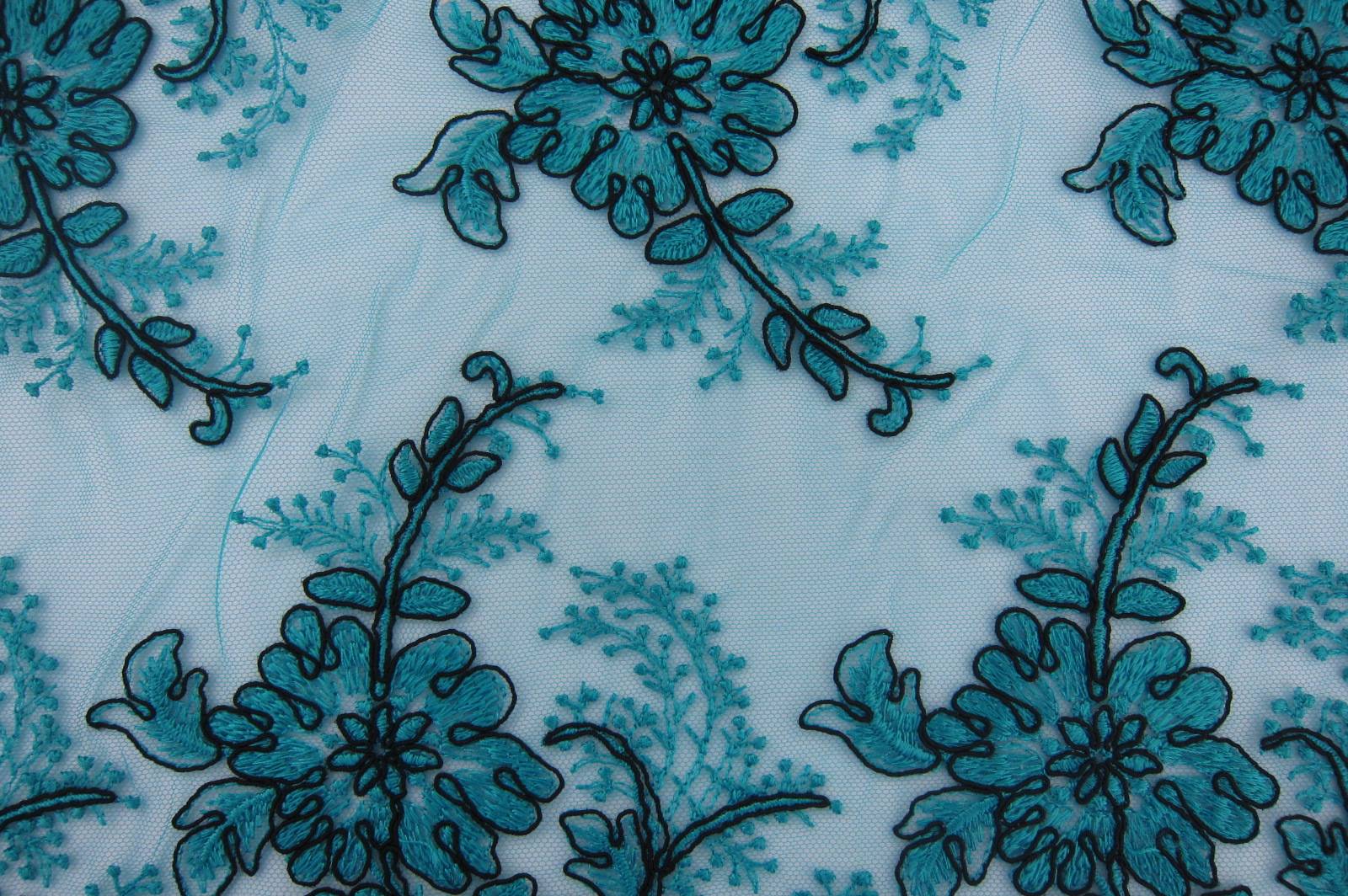 Corded Embroidered Tulle0