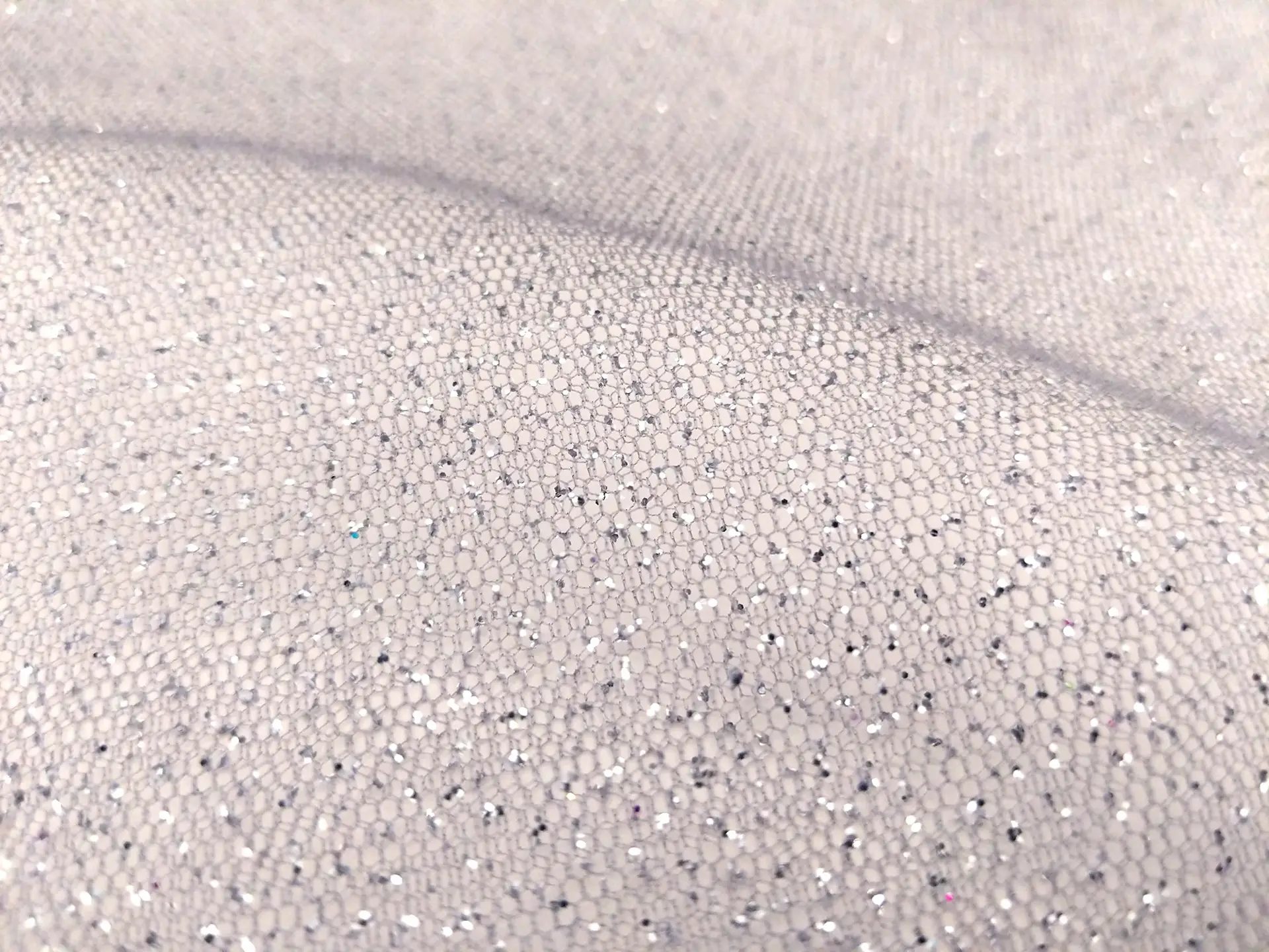 Glitter Tulle In Steel