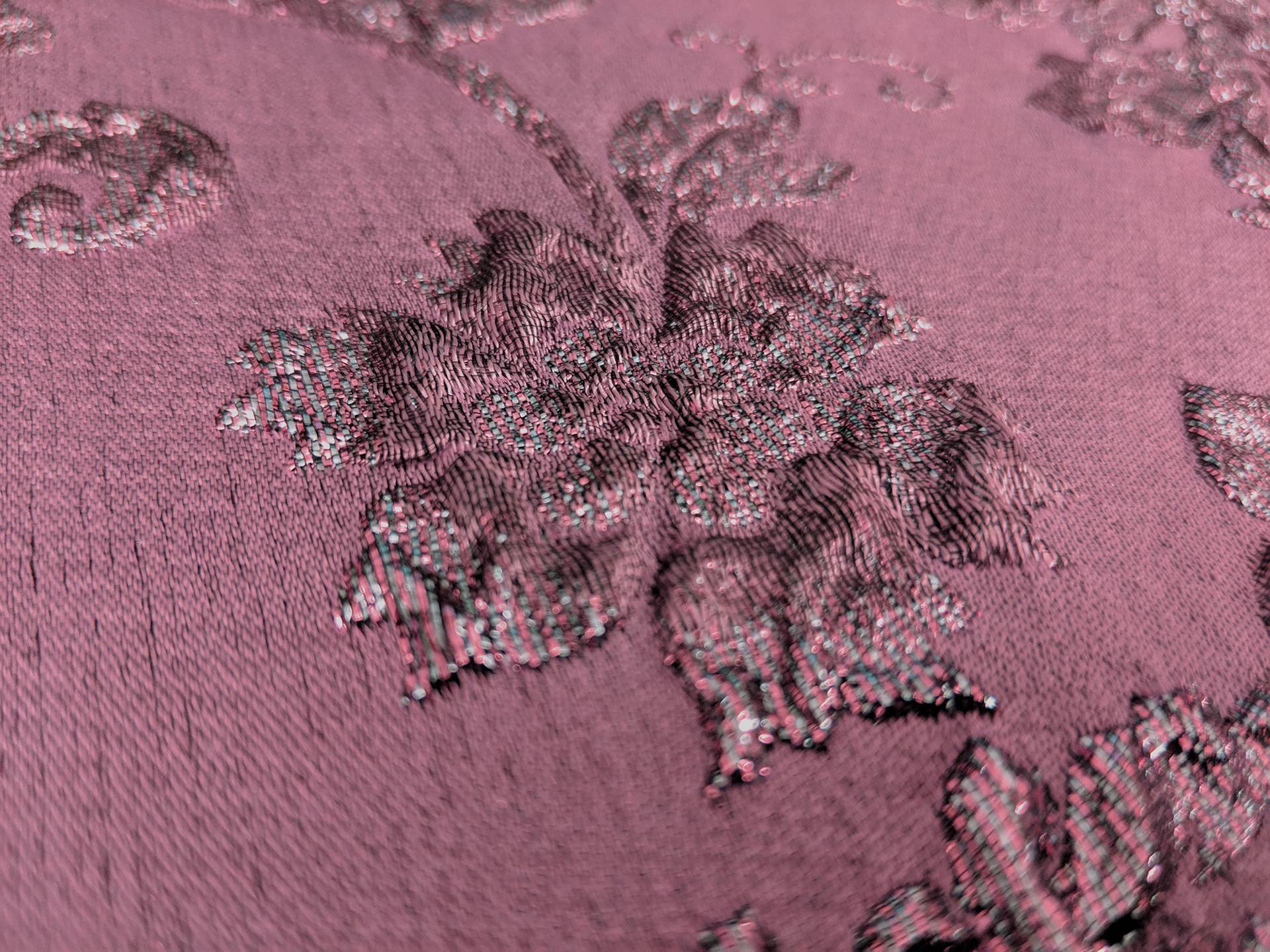 Silk & Polyester Blend Metallic Floral Cloqué Brocade