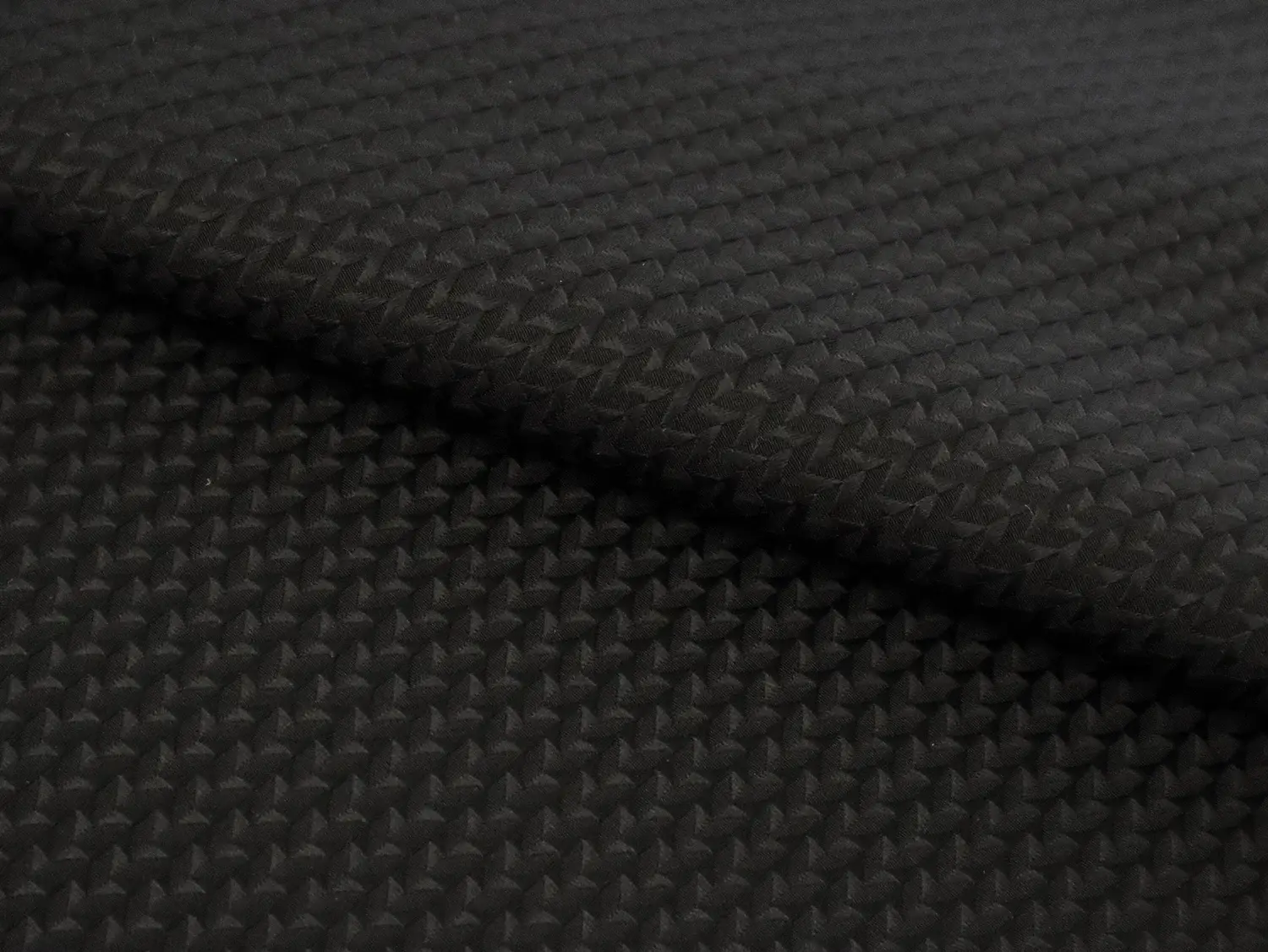 Italian Polyester Brocade with Chevrons in Black