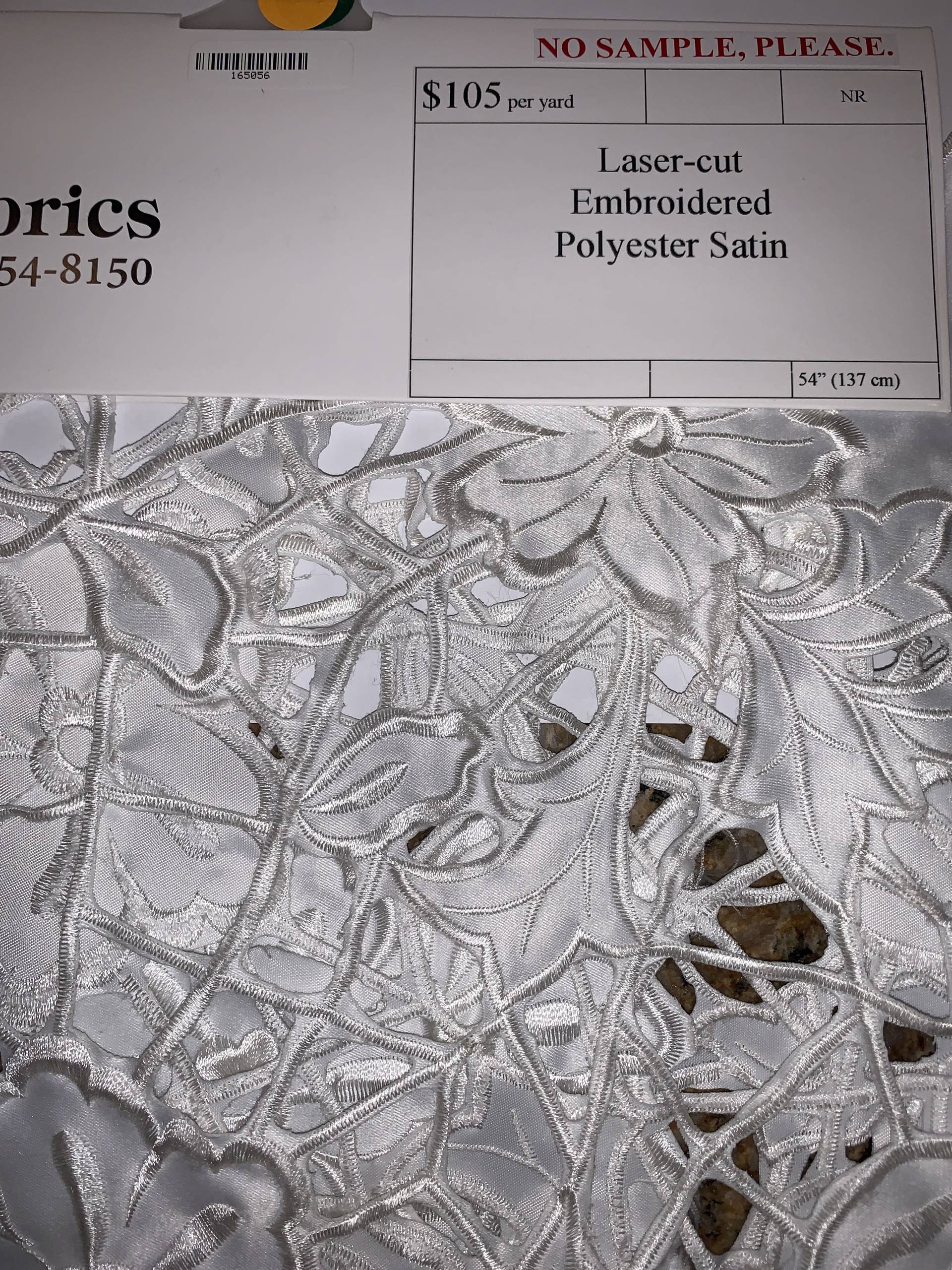 Laser-cut Embroidered Polyester Satin