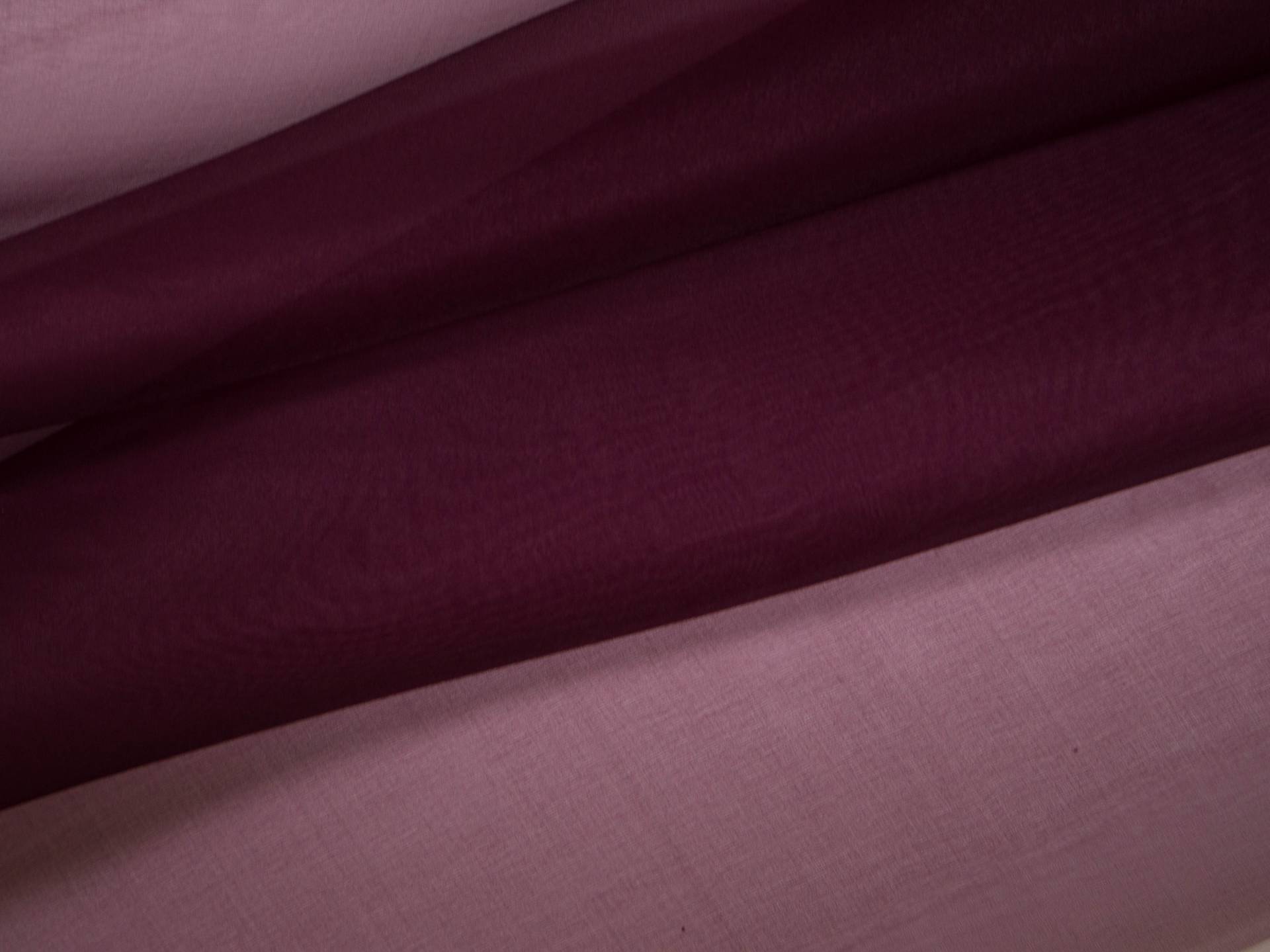 Silk organza in Eggplant folded